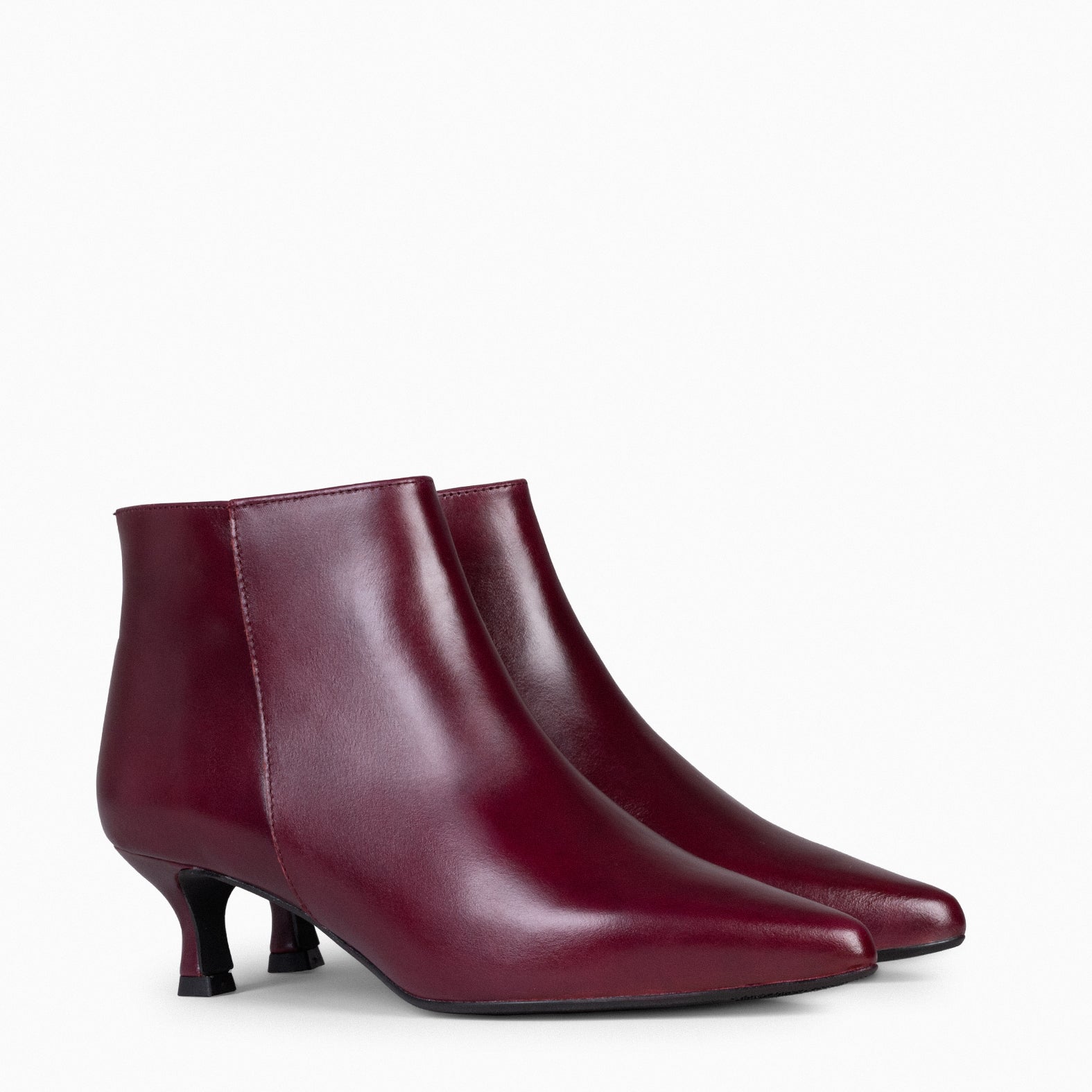 Burgundy low sales heel boots