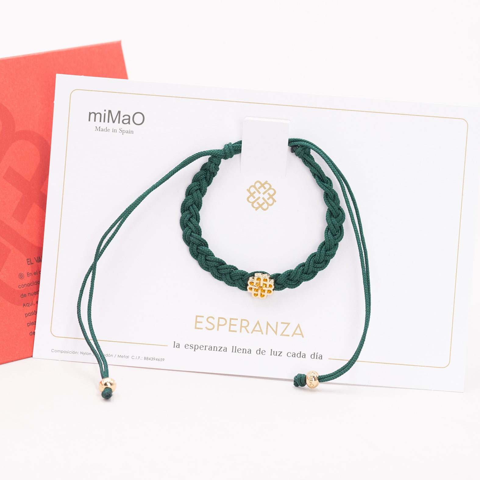 PULSERA VERDE DE LA ESPERANZA ORO