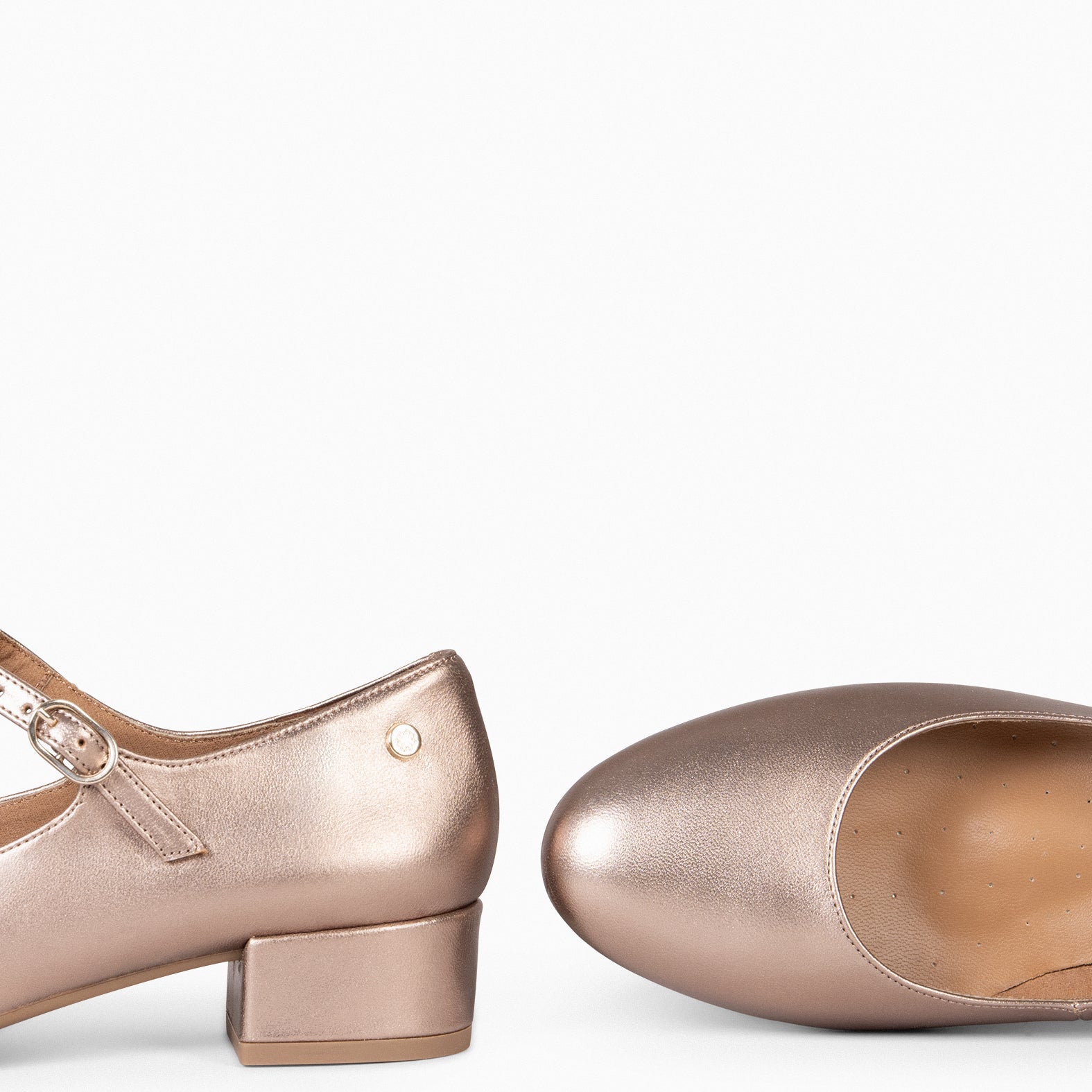 NORA – GOLDEN Mary-jane with low heel