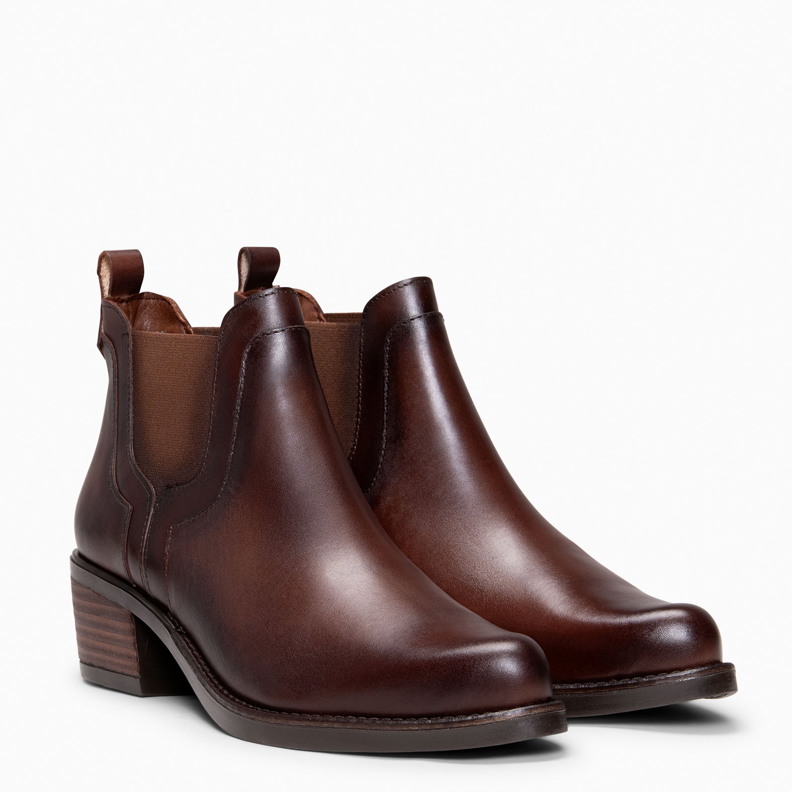 BILLY - Botines de tacón tipo Chelsea MARRON