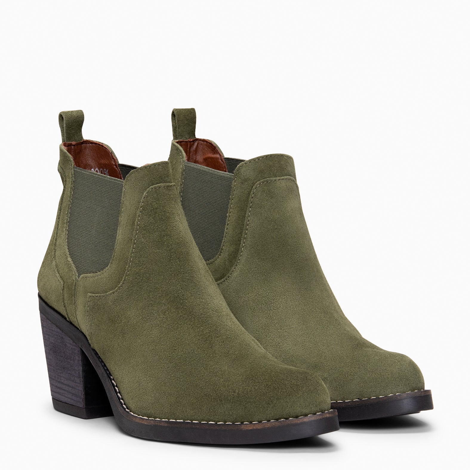 CASSIDY - Botines de tacón alto tipo Chelsea KAQUI