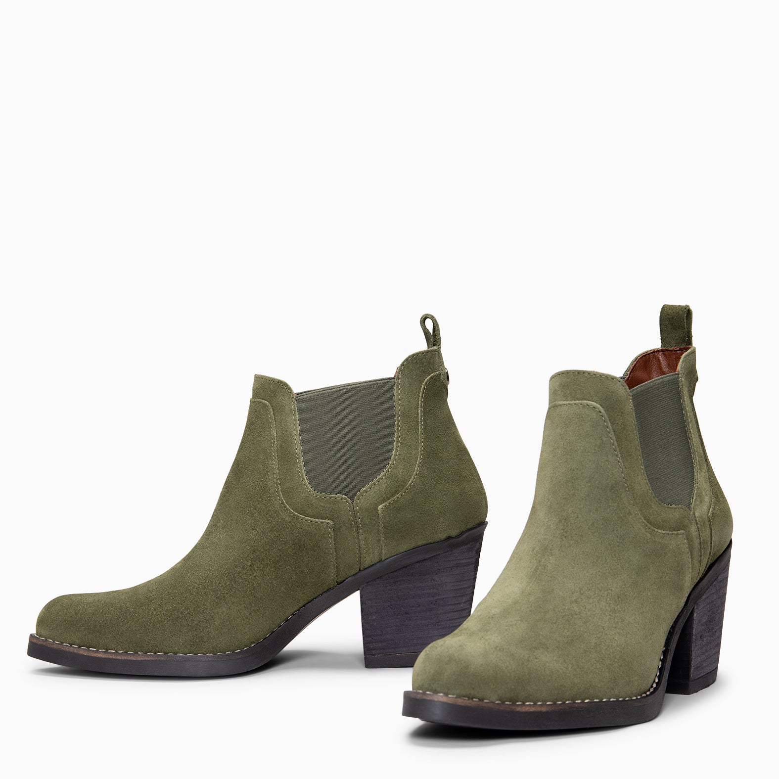 CASSIDY - Botines de tacón alto tipo Chelsea KAQUI