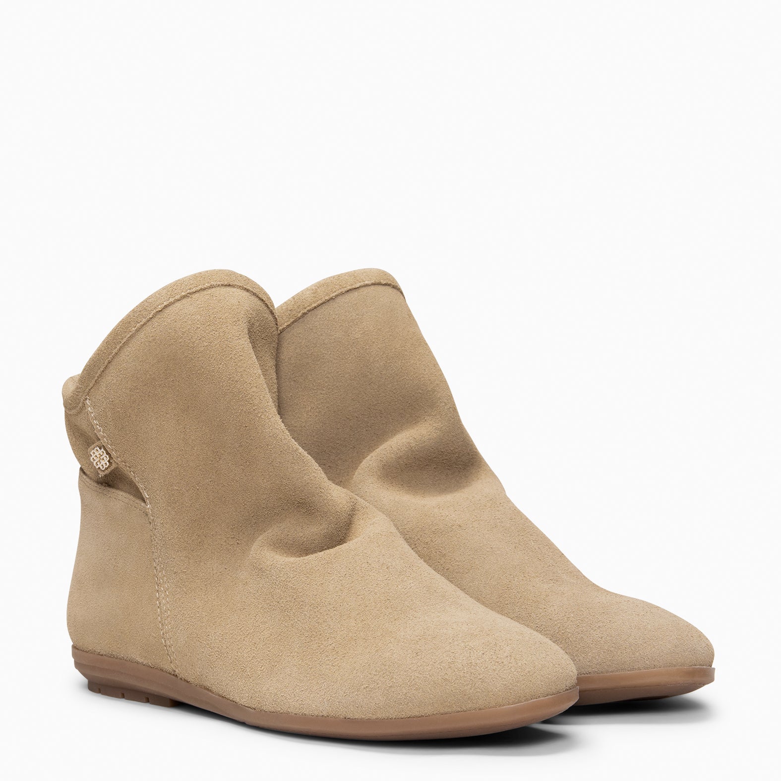 CHESS - Botines de ante con caña fruncida BEIGE