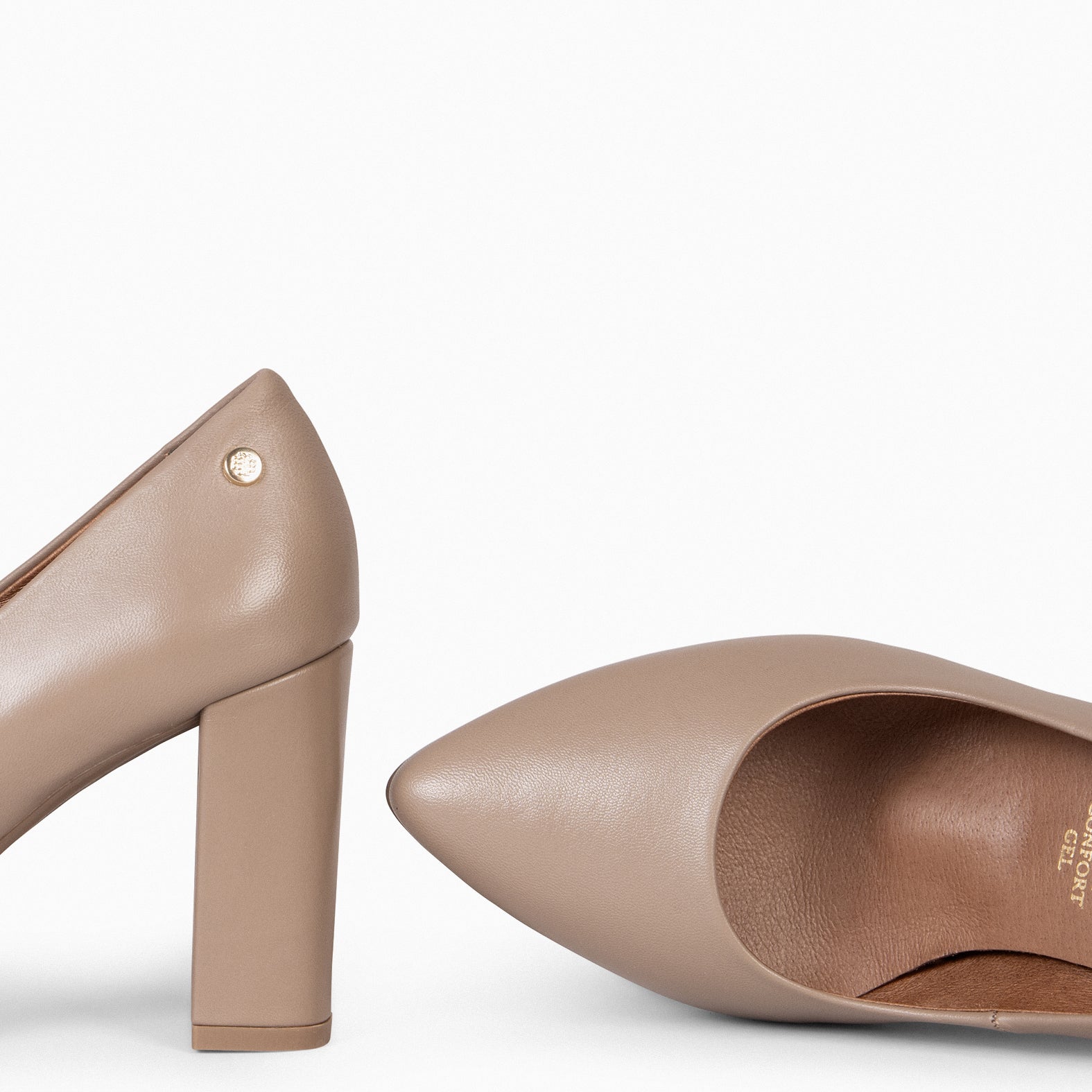 URBAN SALON - TAUPE nappa leather high heel