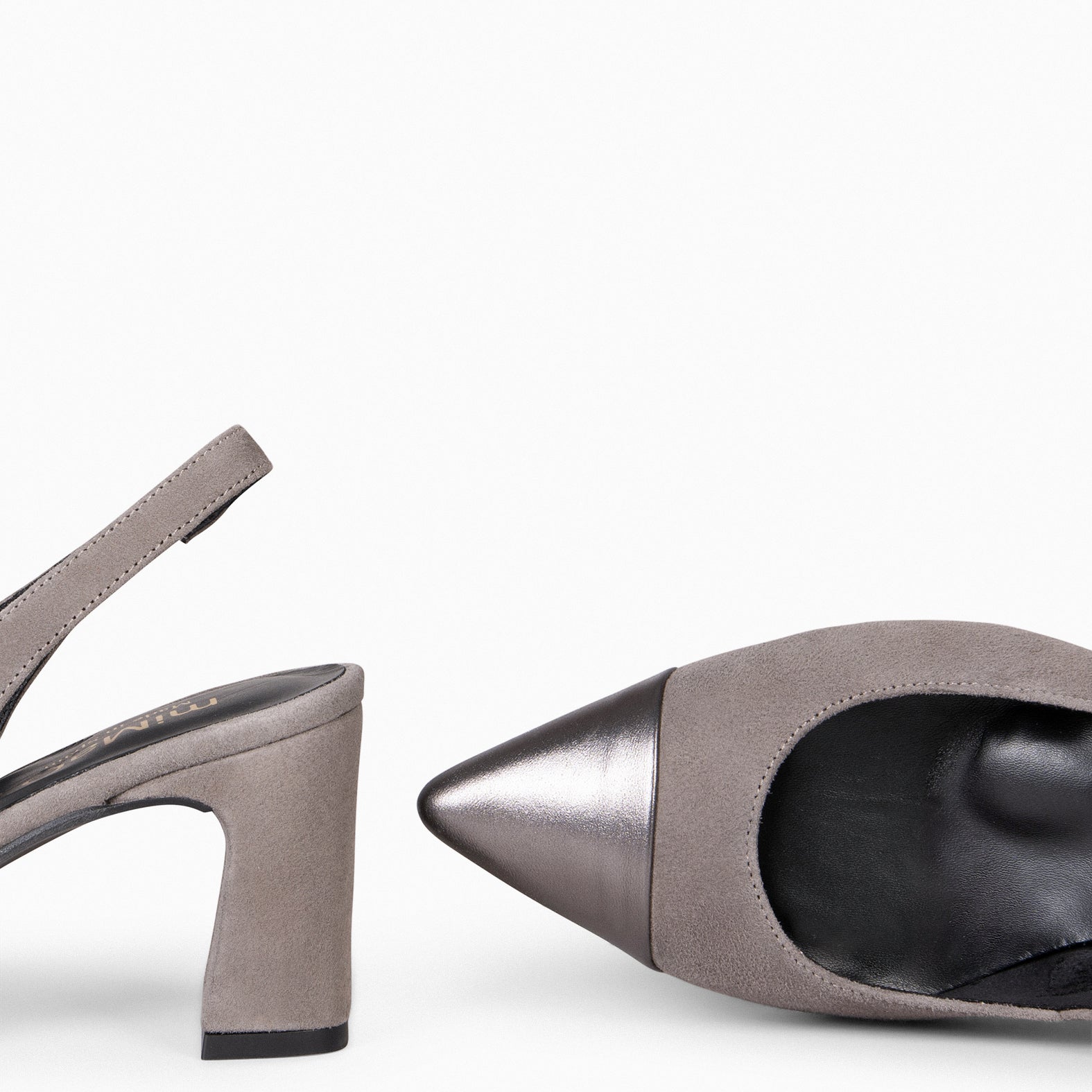 DIANA - Zapato con puntera afilada bicolor GRIS