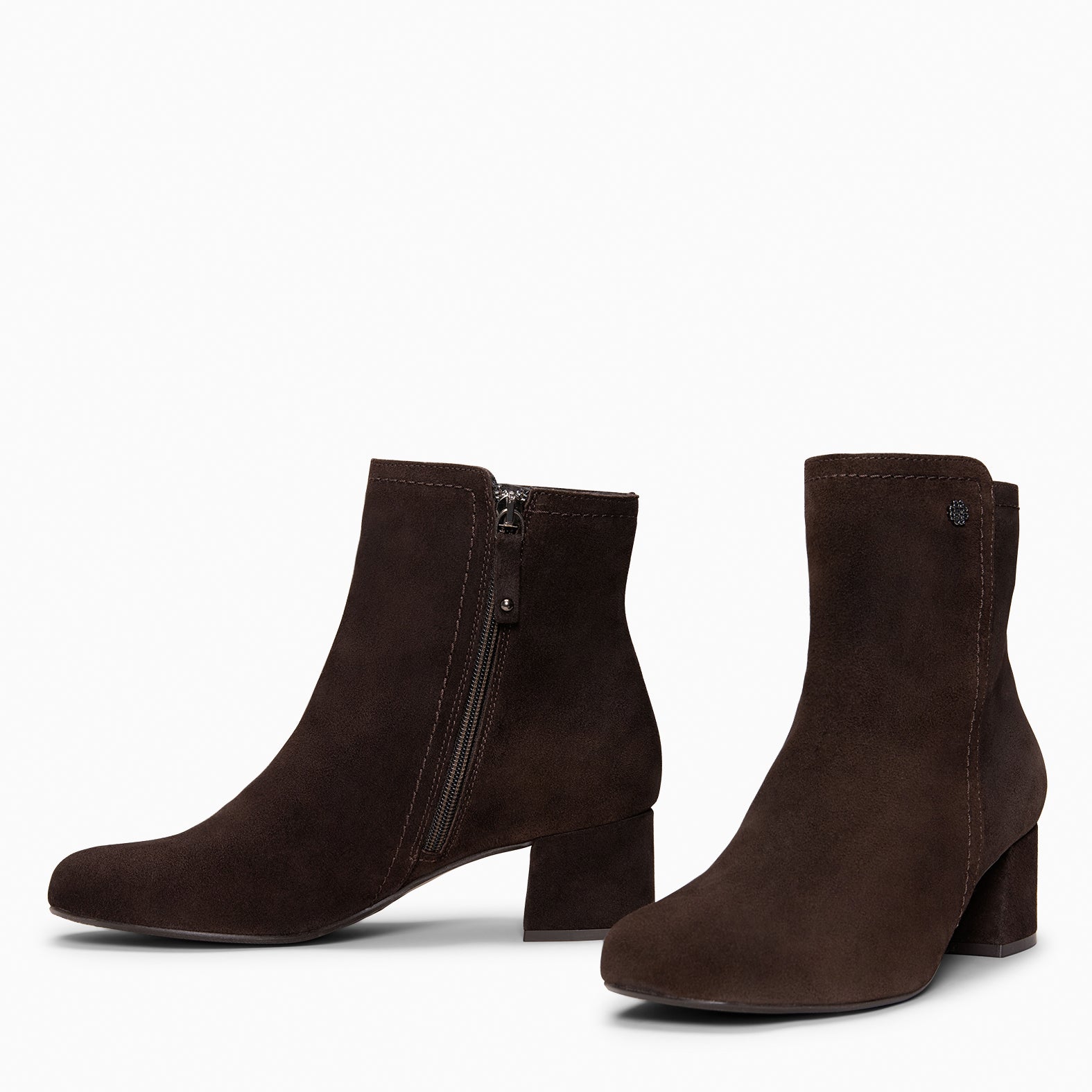 COLMAR - Botines elegantes de piel MARRON