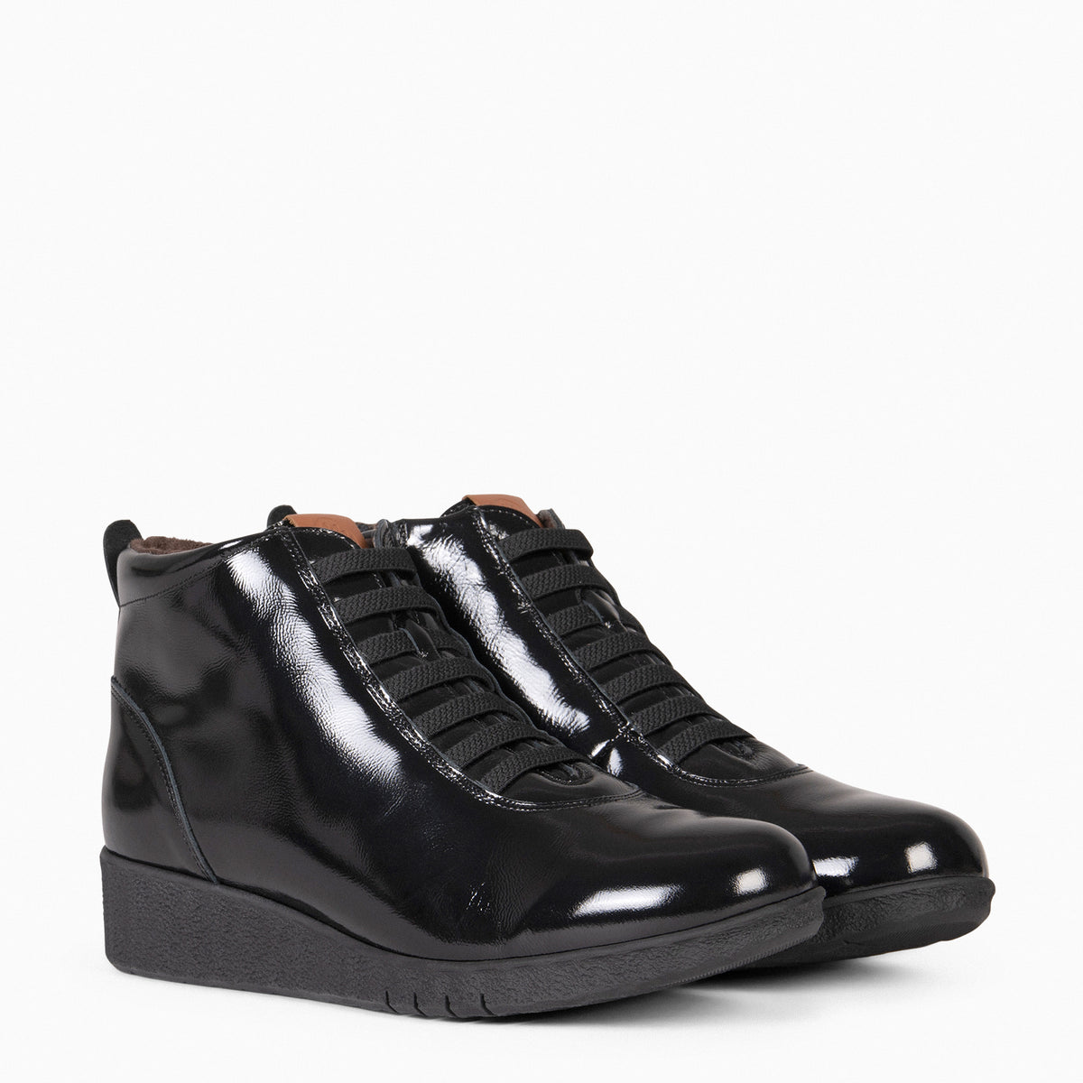 FLEXY - Zapatillas abotinadas CHAROL NEGRO