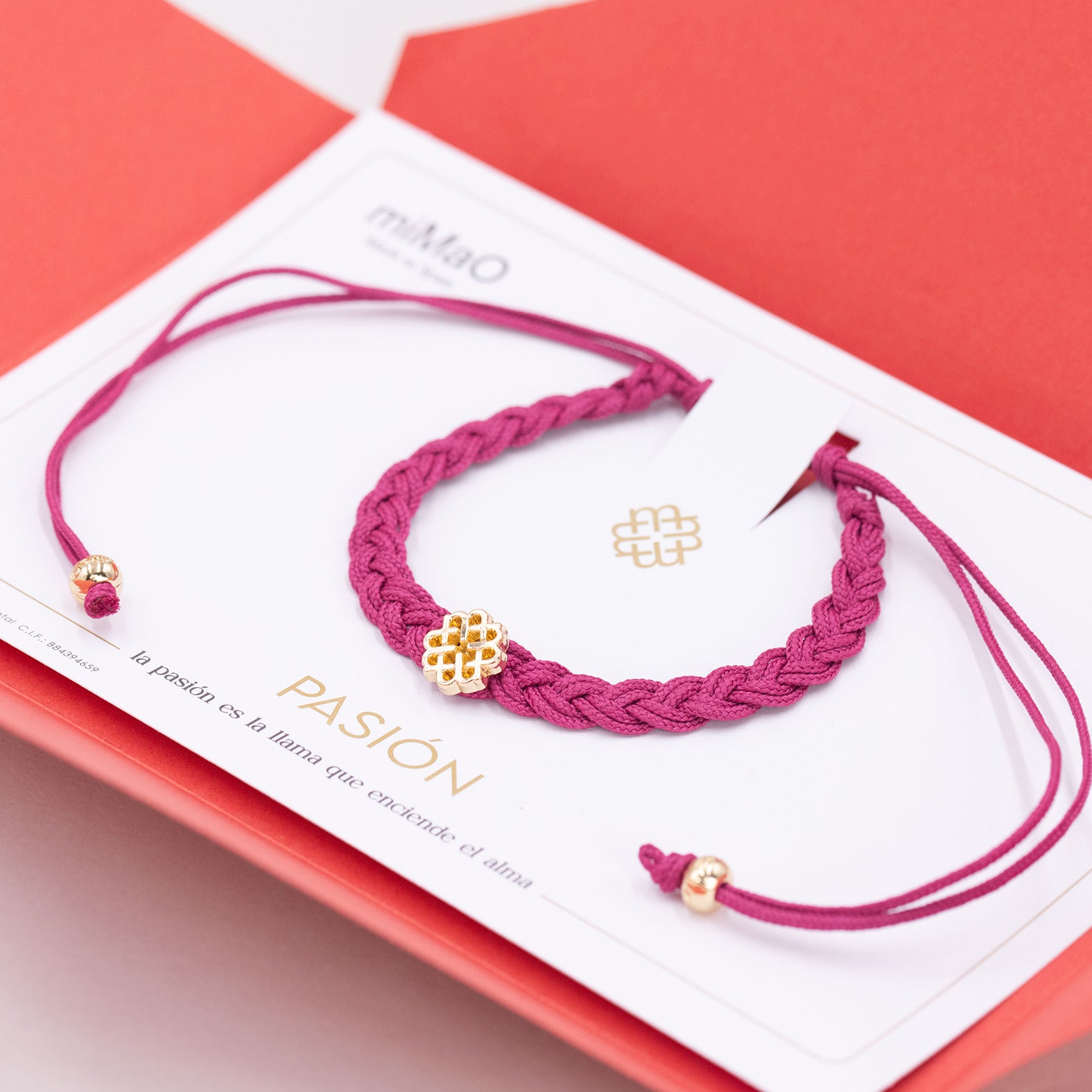 BRACELET FUCHSIA ET OR, SYMBOLE DE PASSION