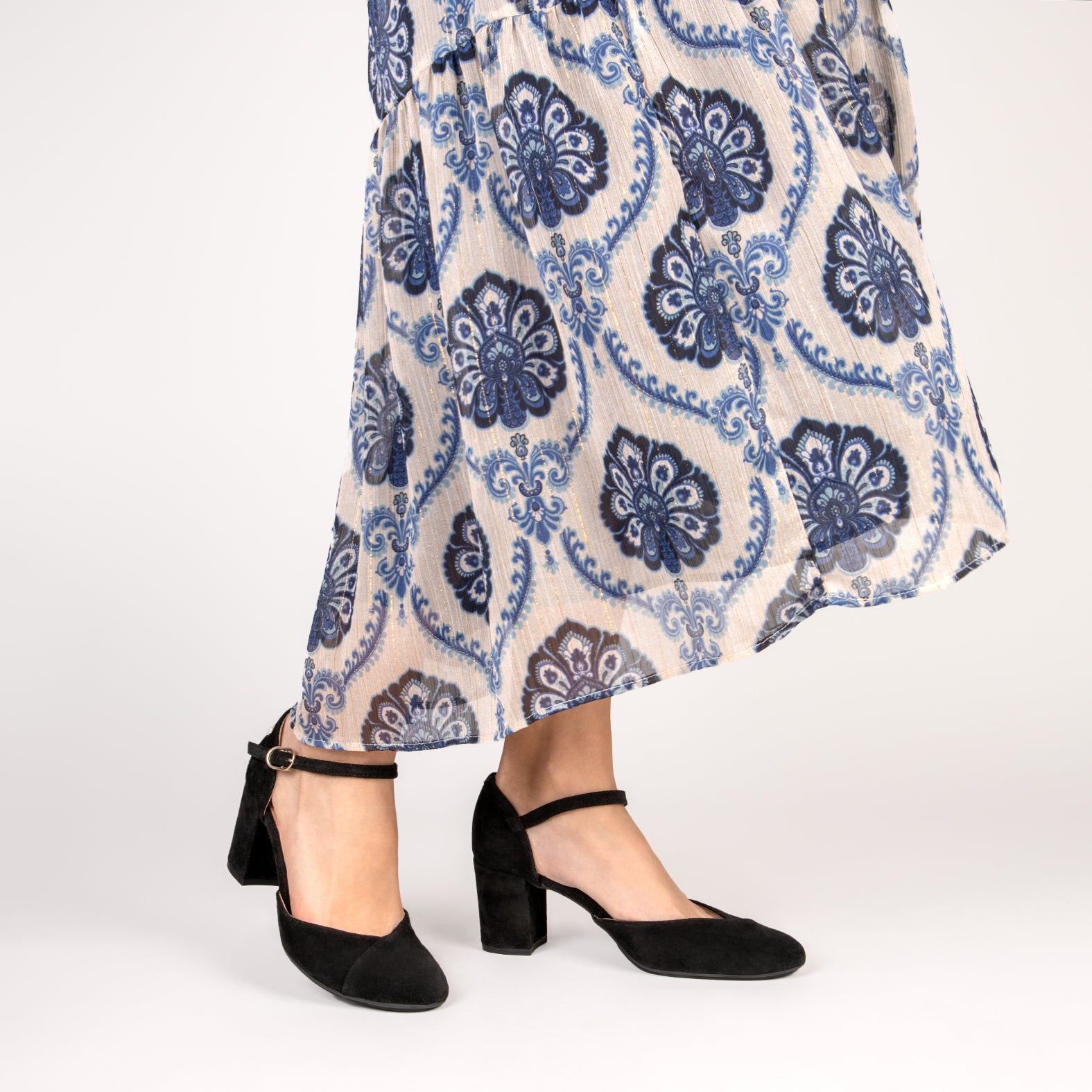 ISI - Zapatos de Mujer Abiertos con pulsera NEGRO