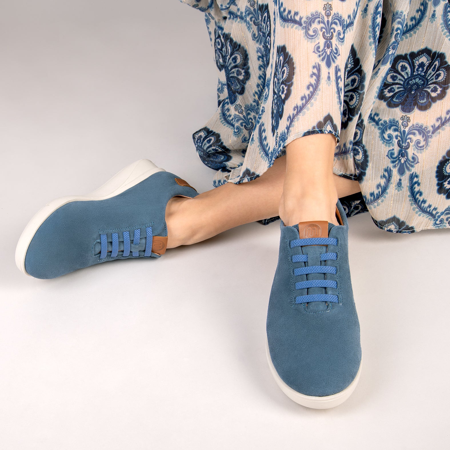 FLY – BLUE casual sneaker with elastic laces