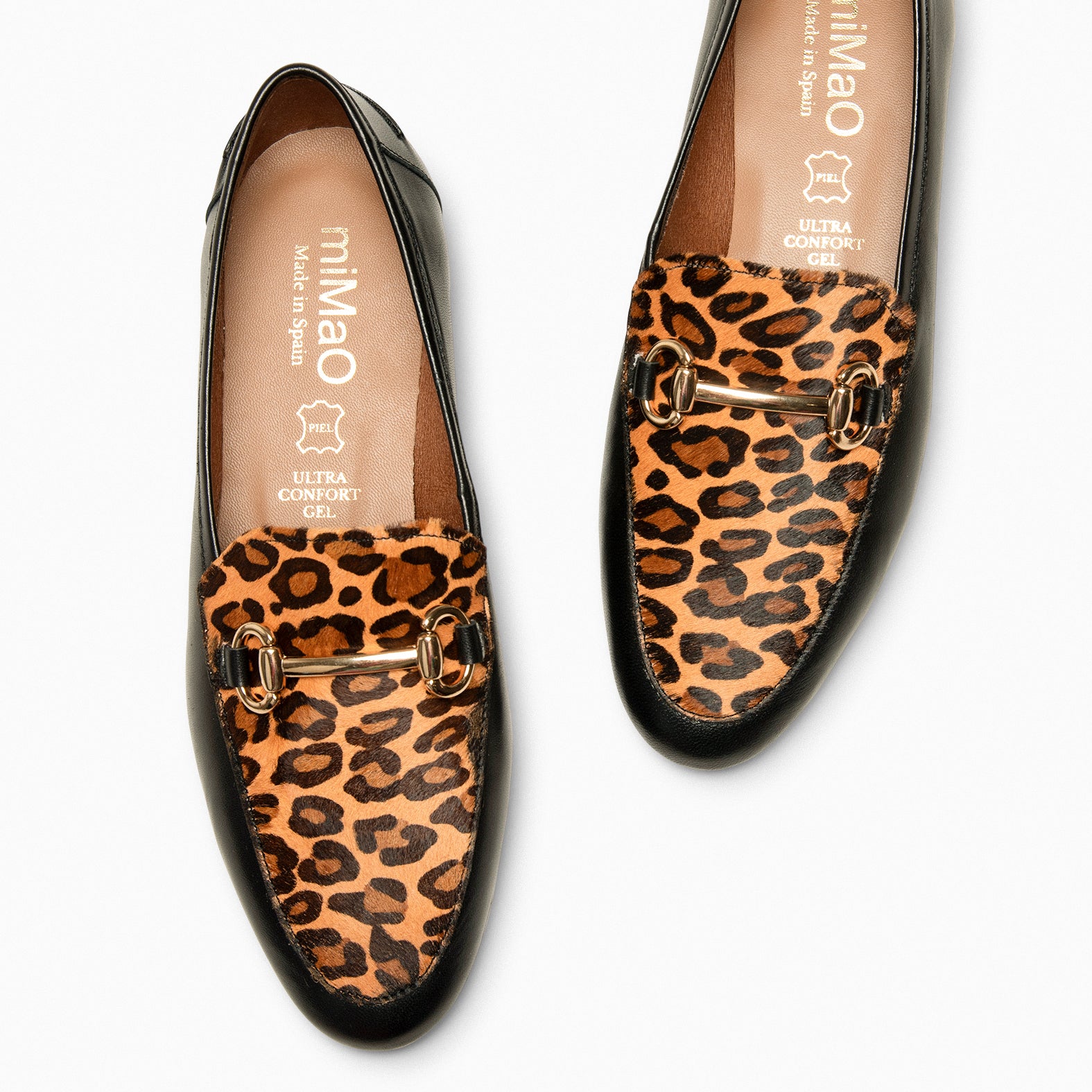 STYLE SAUVAGE - Mocasín tacón bajo LEOPARDO