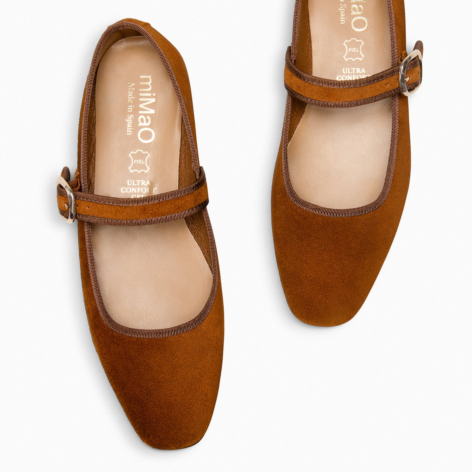 CLARA - Merceditas con puntera cuadrada en CAMEL