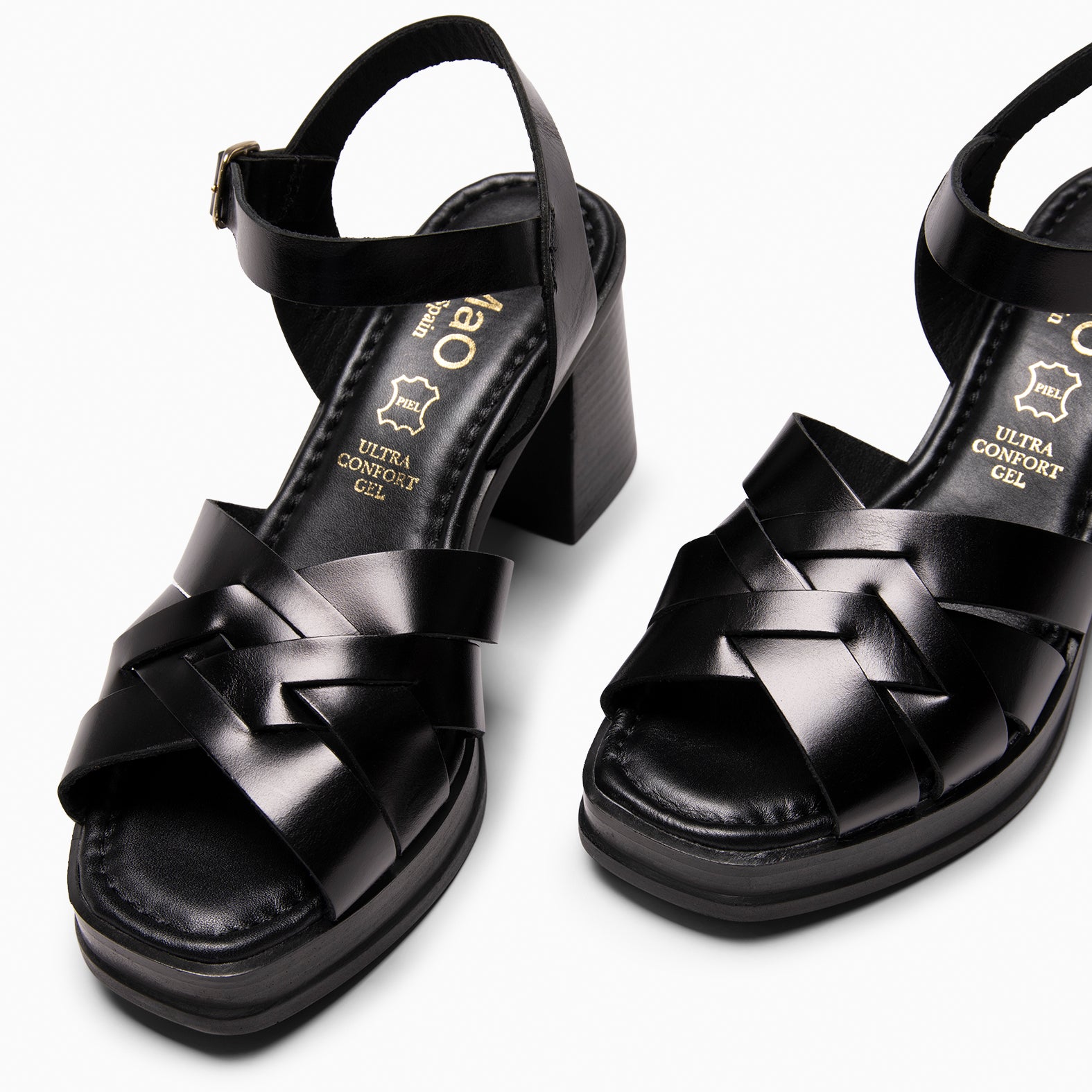 SAMOA - Sandalia casual de tacón ancho NEGRO