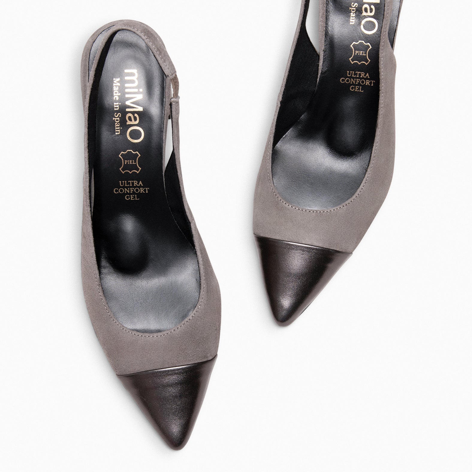 DIANA - Zapato con puntera afilada bicolor GRIS