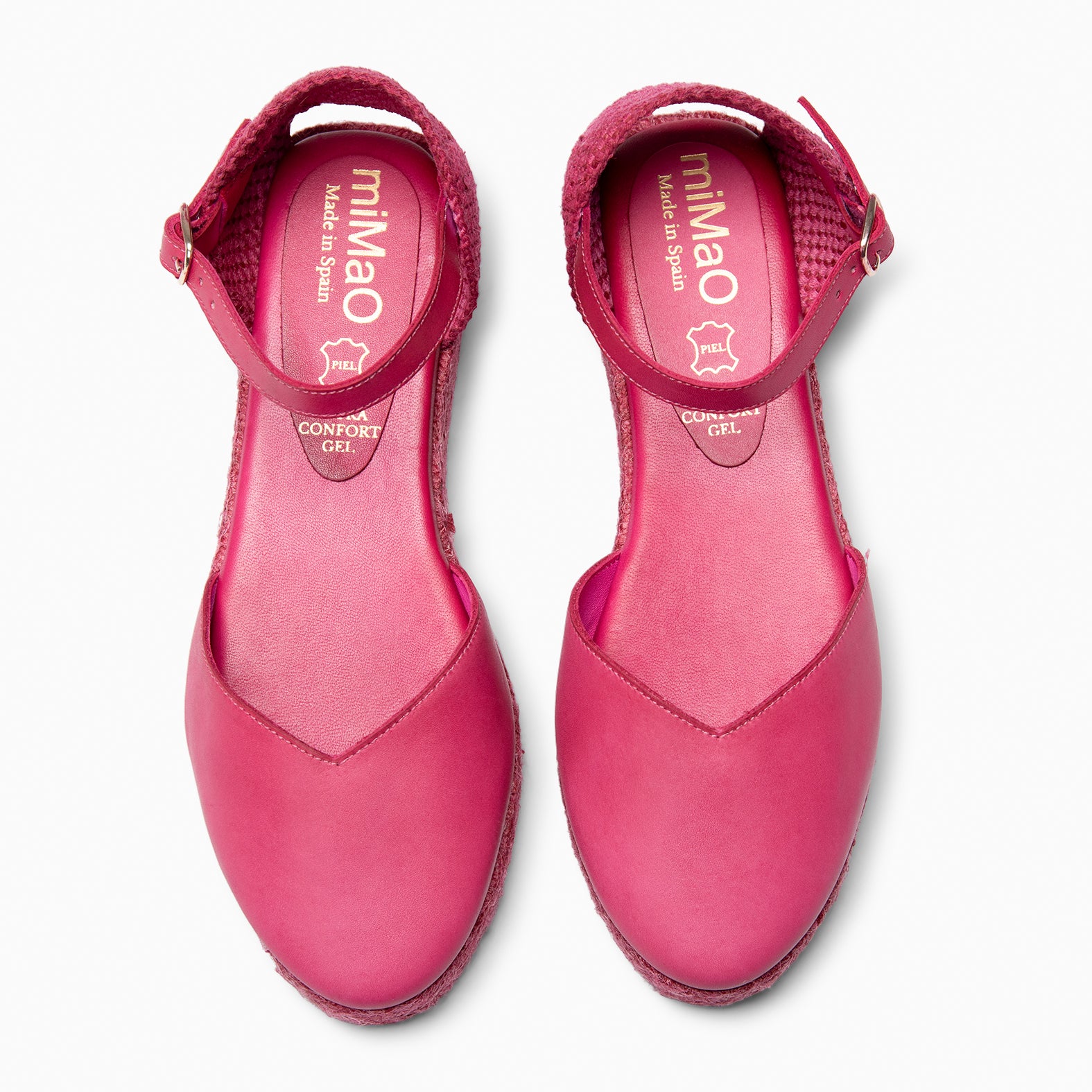 PRAVIA - Cuña de esparto con tintado natural FUCSIA