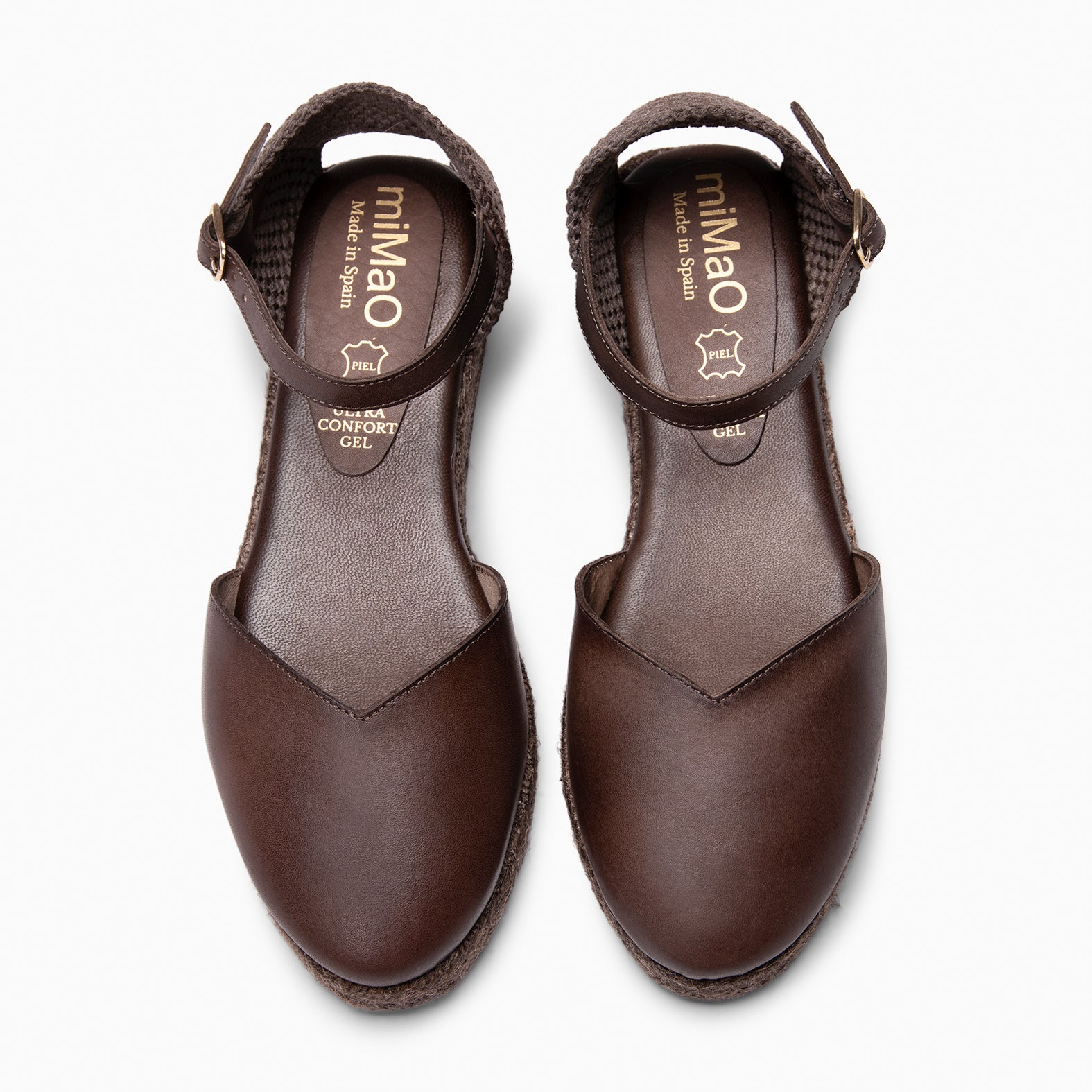 PRAVIA - Cuña de esparto con tintado natural MARRON