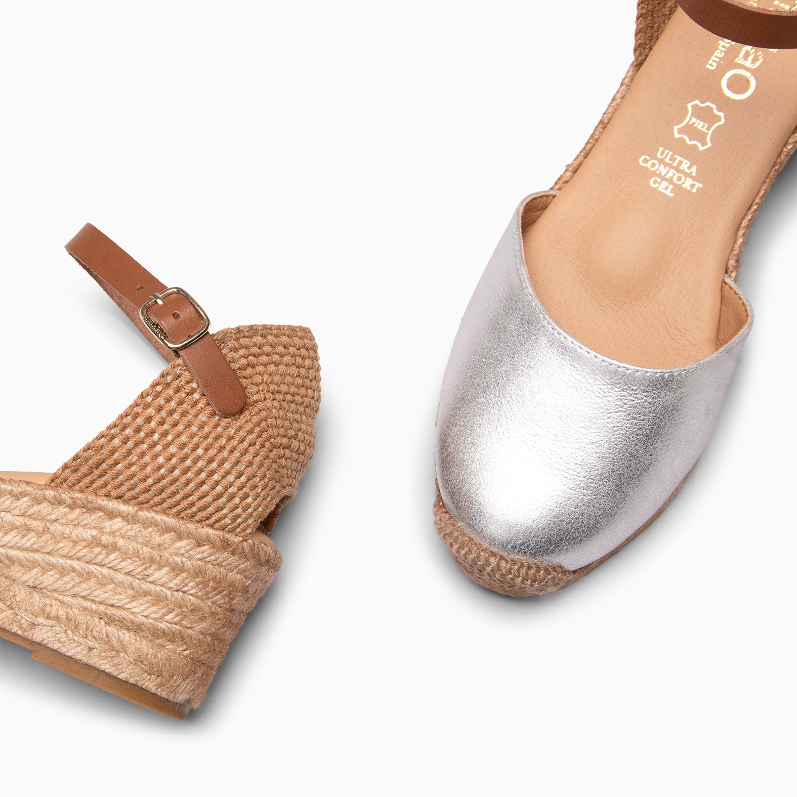 ALTEA - Espadrilles à talon compensé GRIS