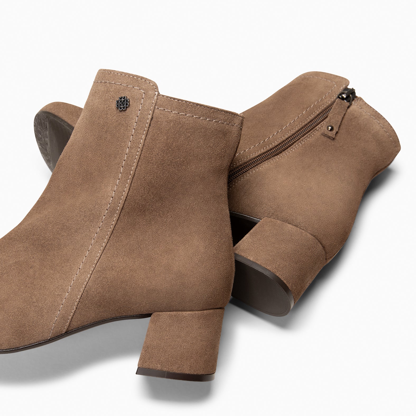 COLMAR - Botines elegantes de piel TAUPE