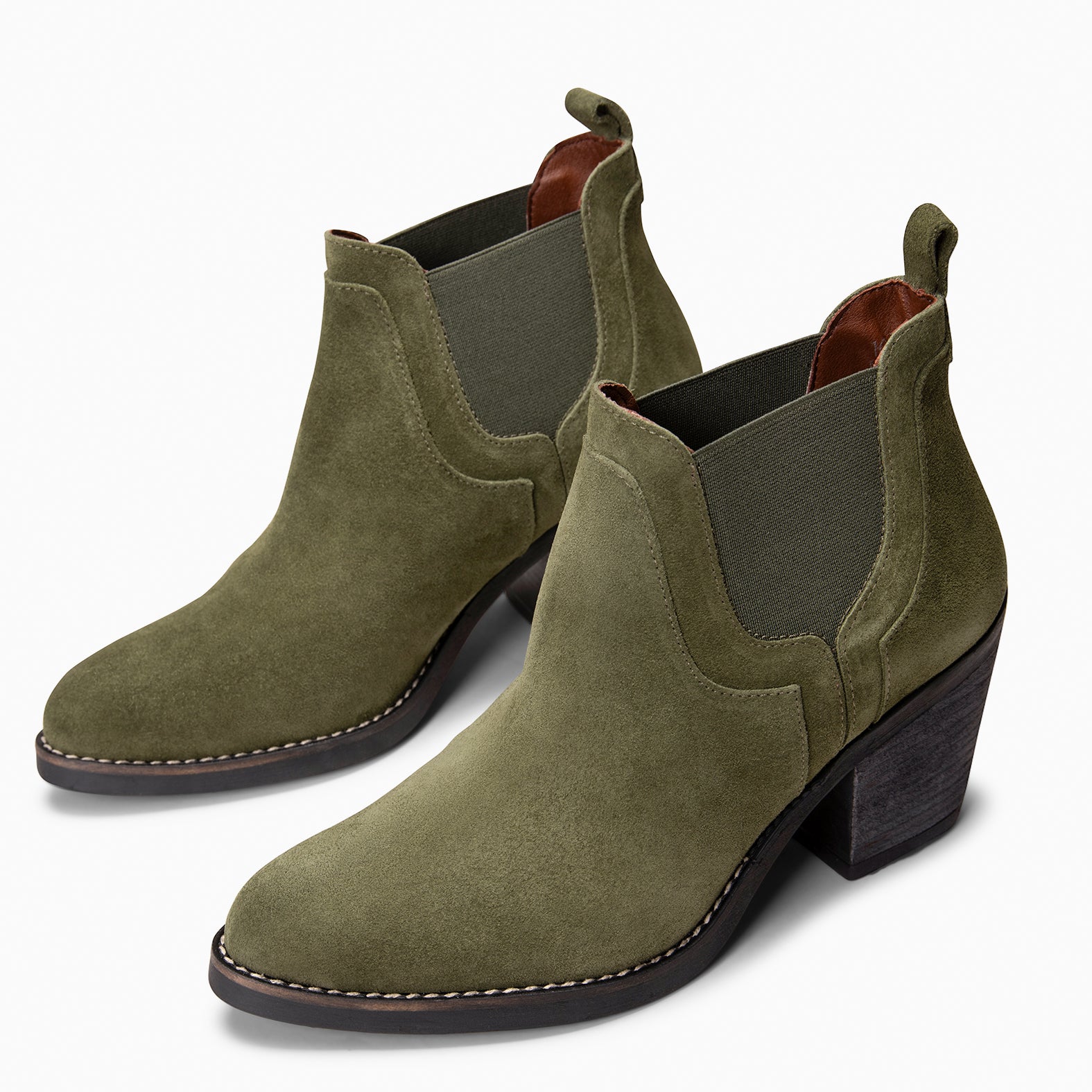 CASSIDY - Botines de tacón alto tipo Chelsea KAQUI