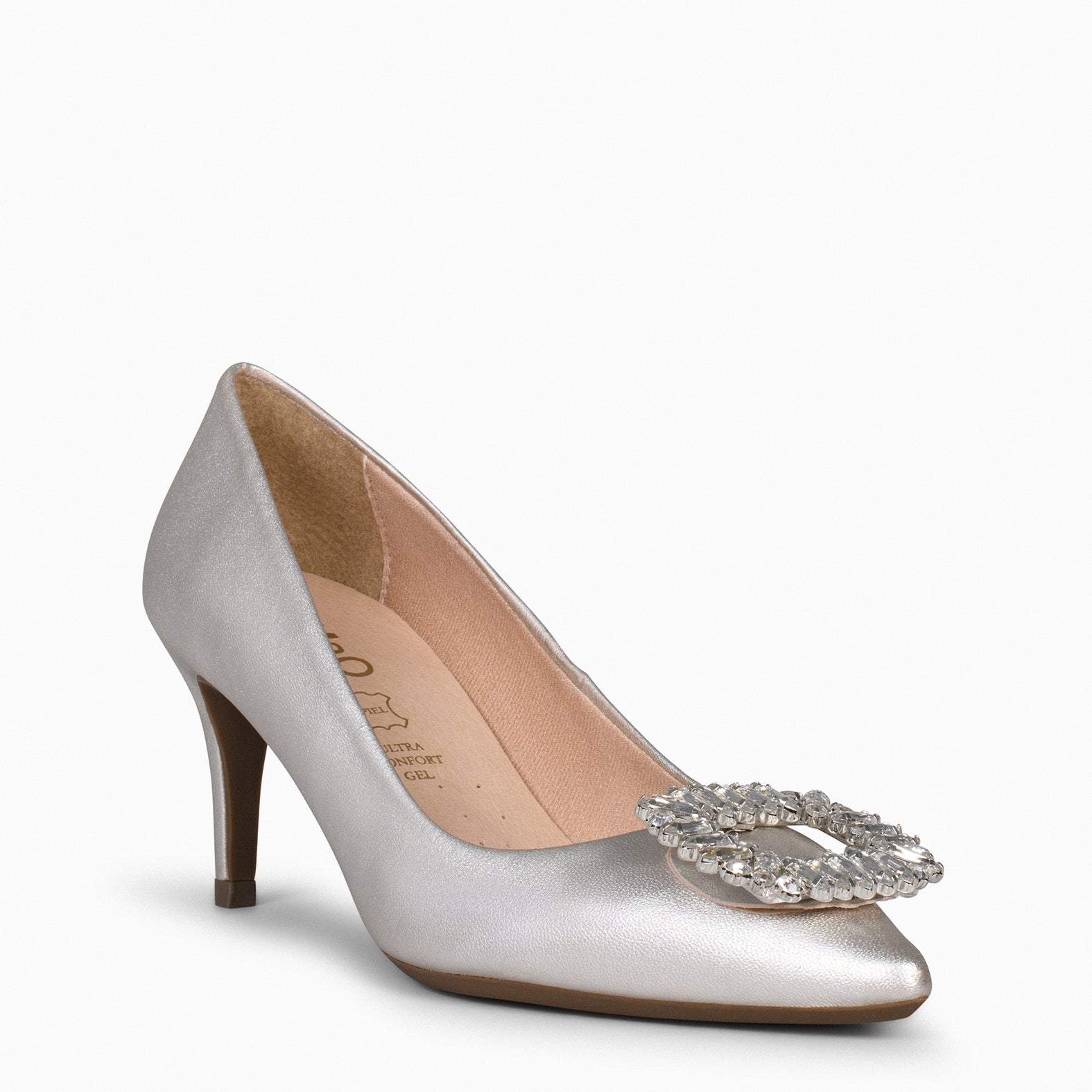 ELLA Chaussures talon aiguille avec strass GRIS PERLE