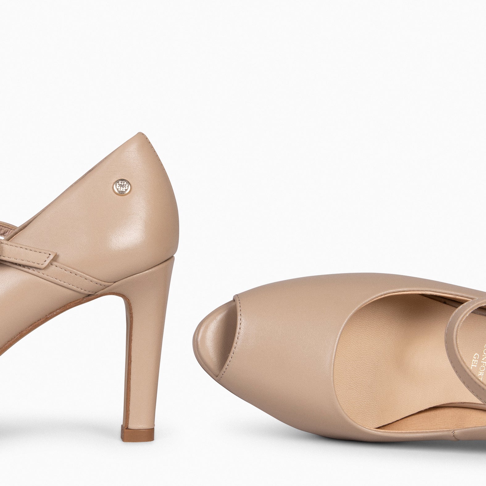 CASSIS – TAUPE peep-toe shoes