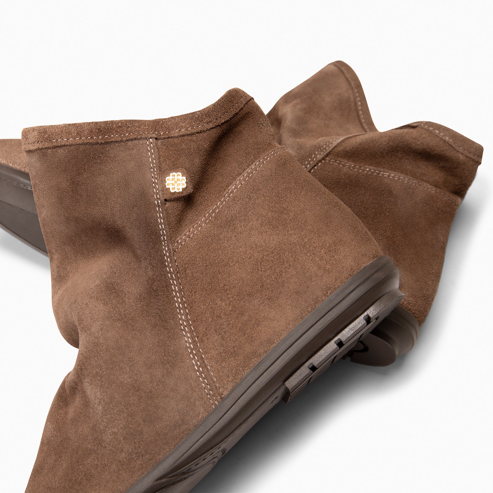 CHESS - Botines de ante con caña fruncida TAUPE