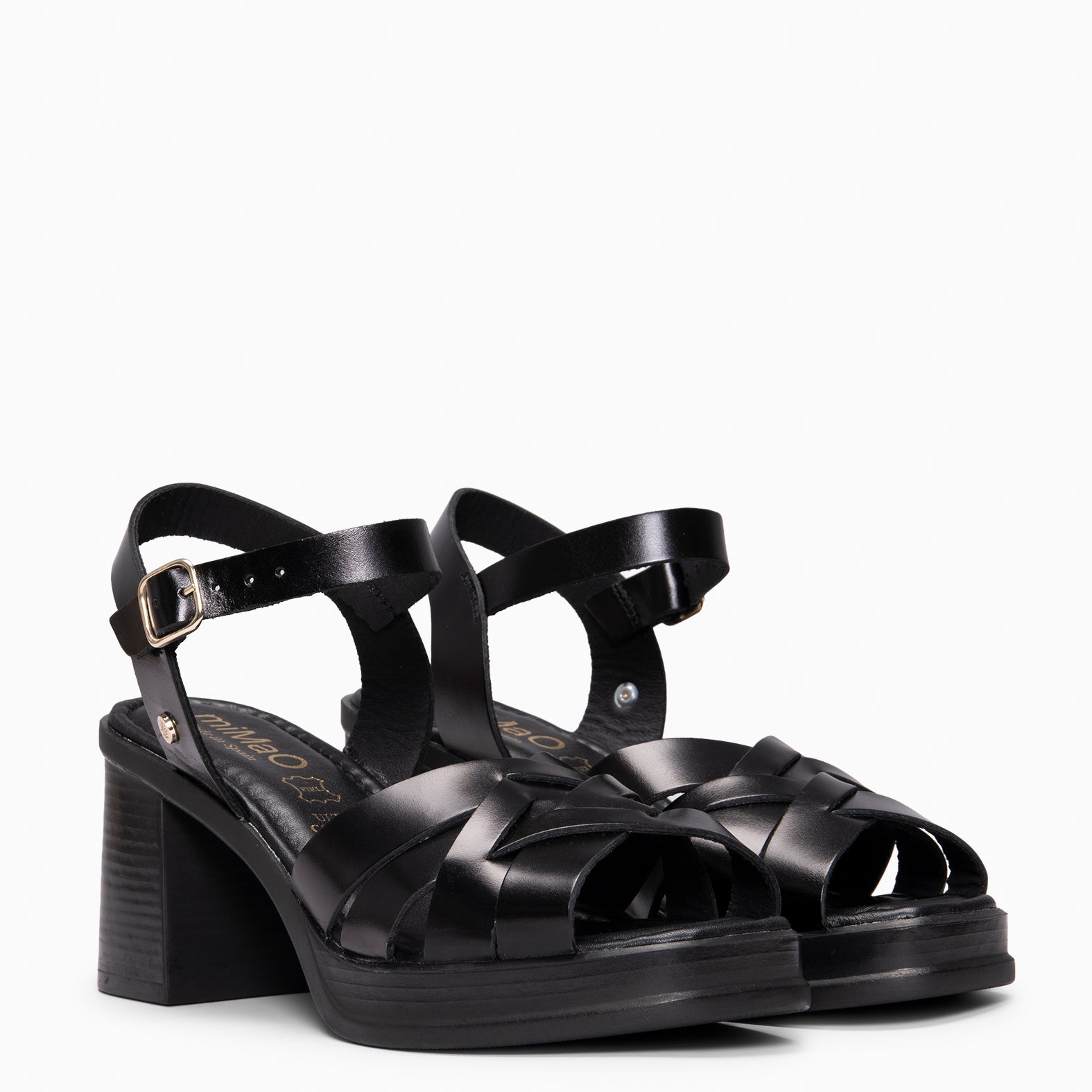 SAMOA - Sandalia casual de tacón ancho NEGRO