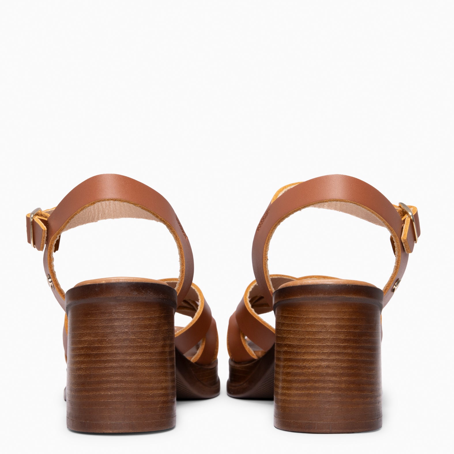 SAMOA - Sandalia casual de tacón ancho MARRON
