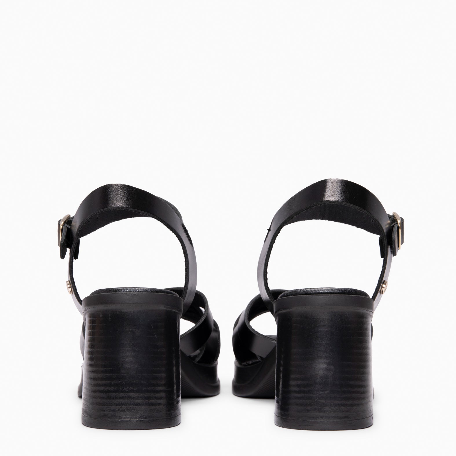 SAMOA - Sandalia casual de tacón ancho NEGRO