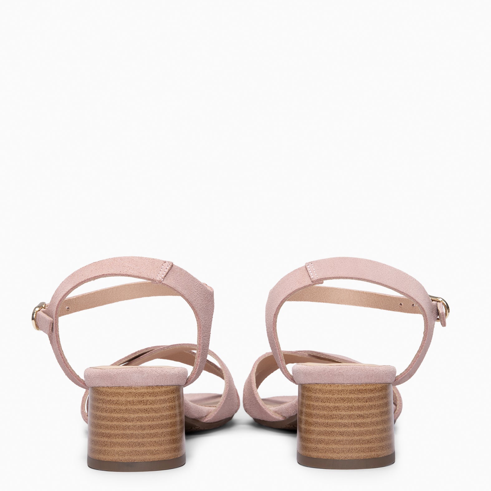 ORIANA - Sandálias de salto em camurça NUDE