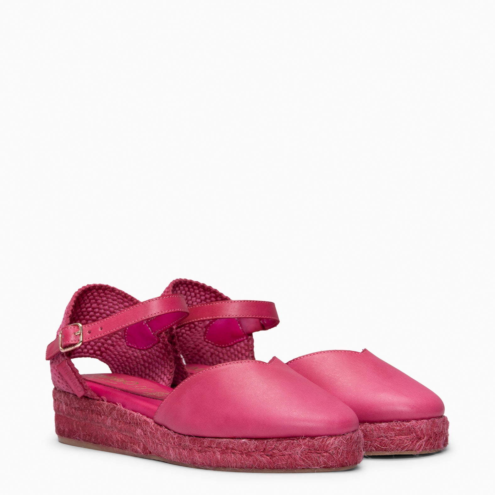 PRAVIA - Espadrilles à petit talon FUCSIA (teinture naturelle par immersion) 