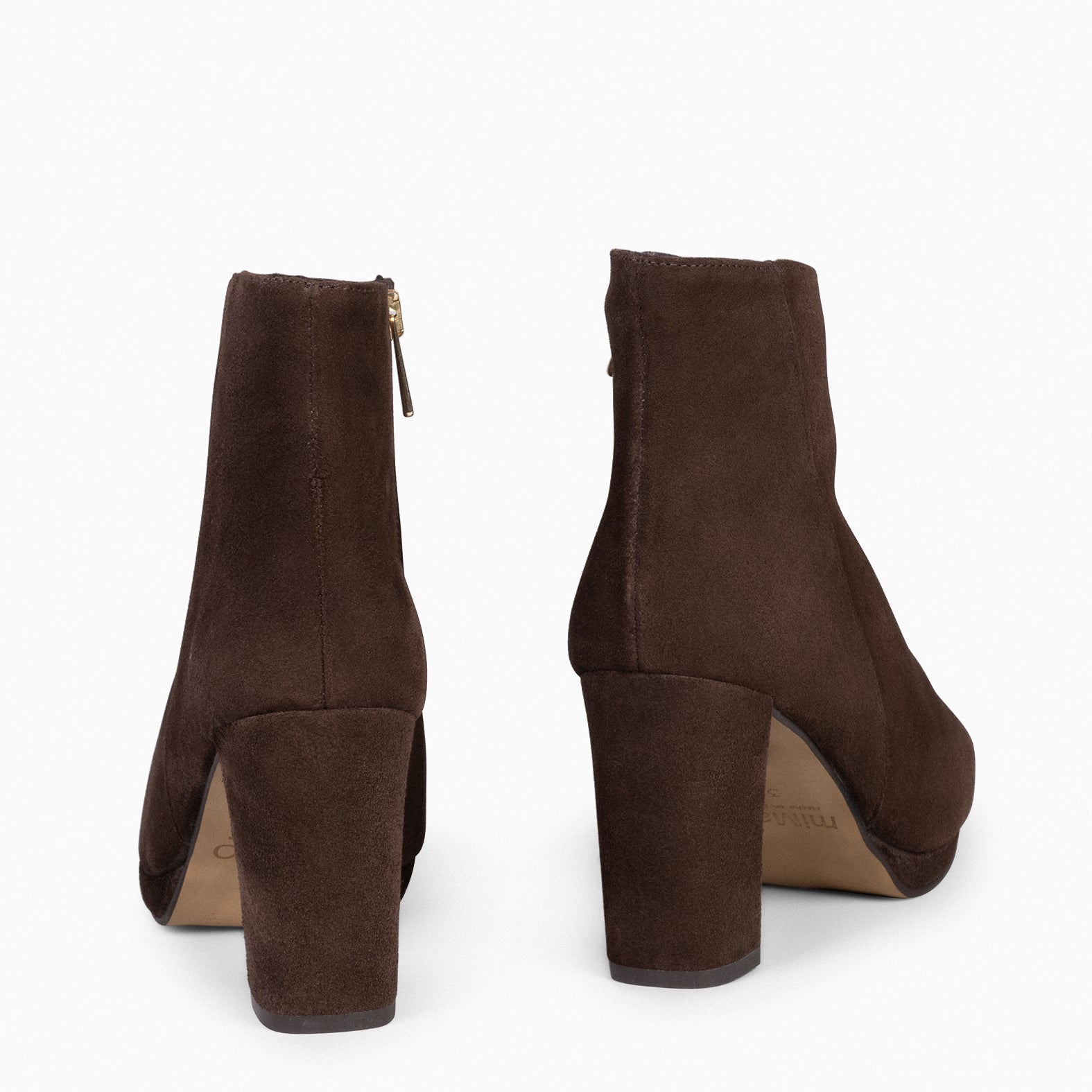 Platform shop brown booties