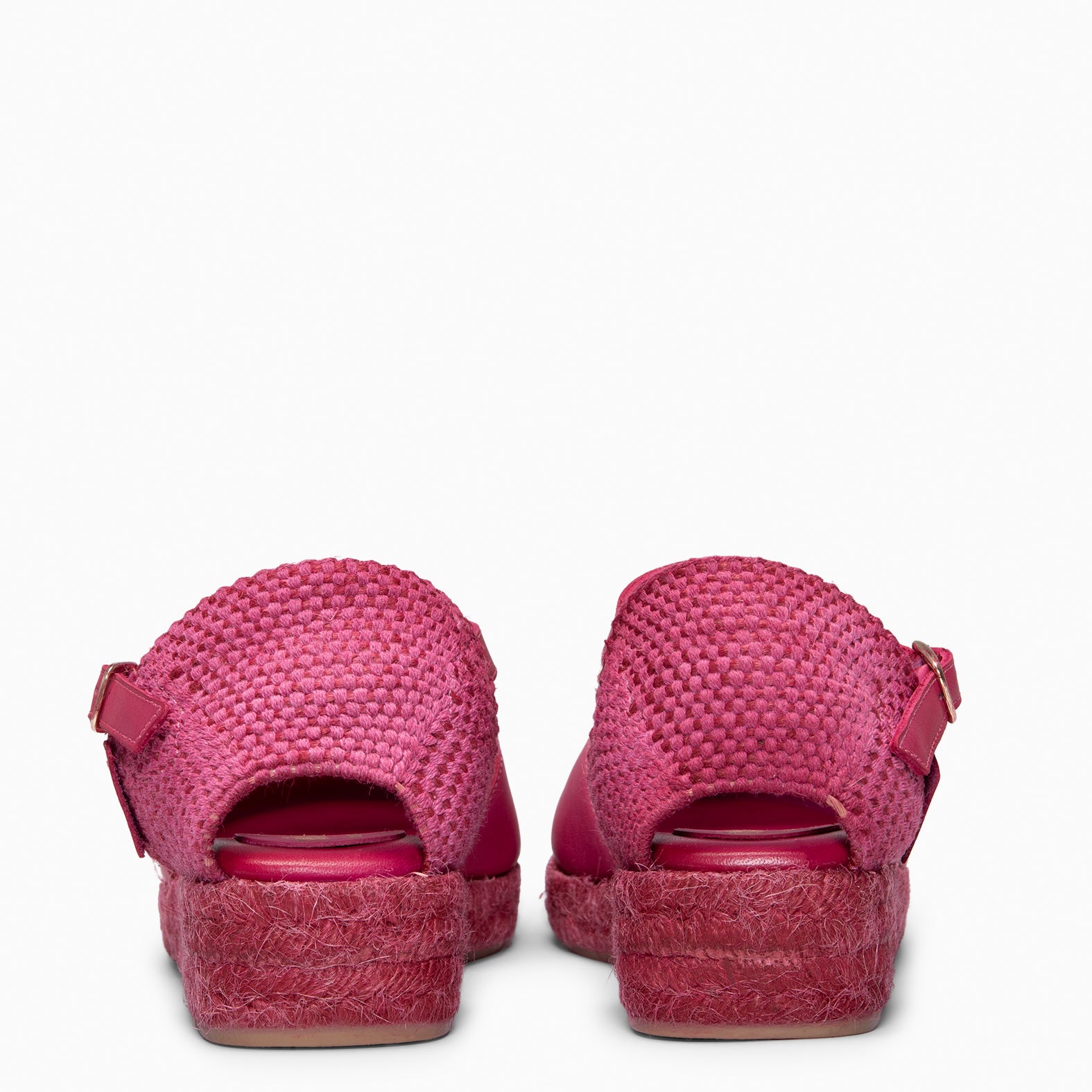 PRAVIA - Cuña de esparto con tintado natural FUCSIA