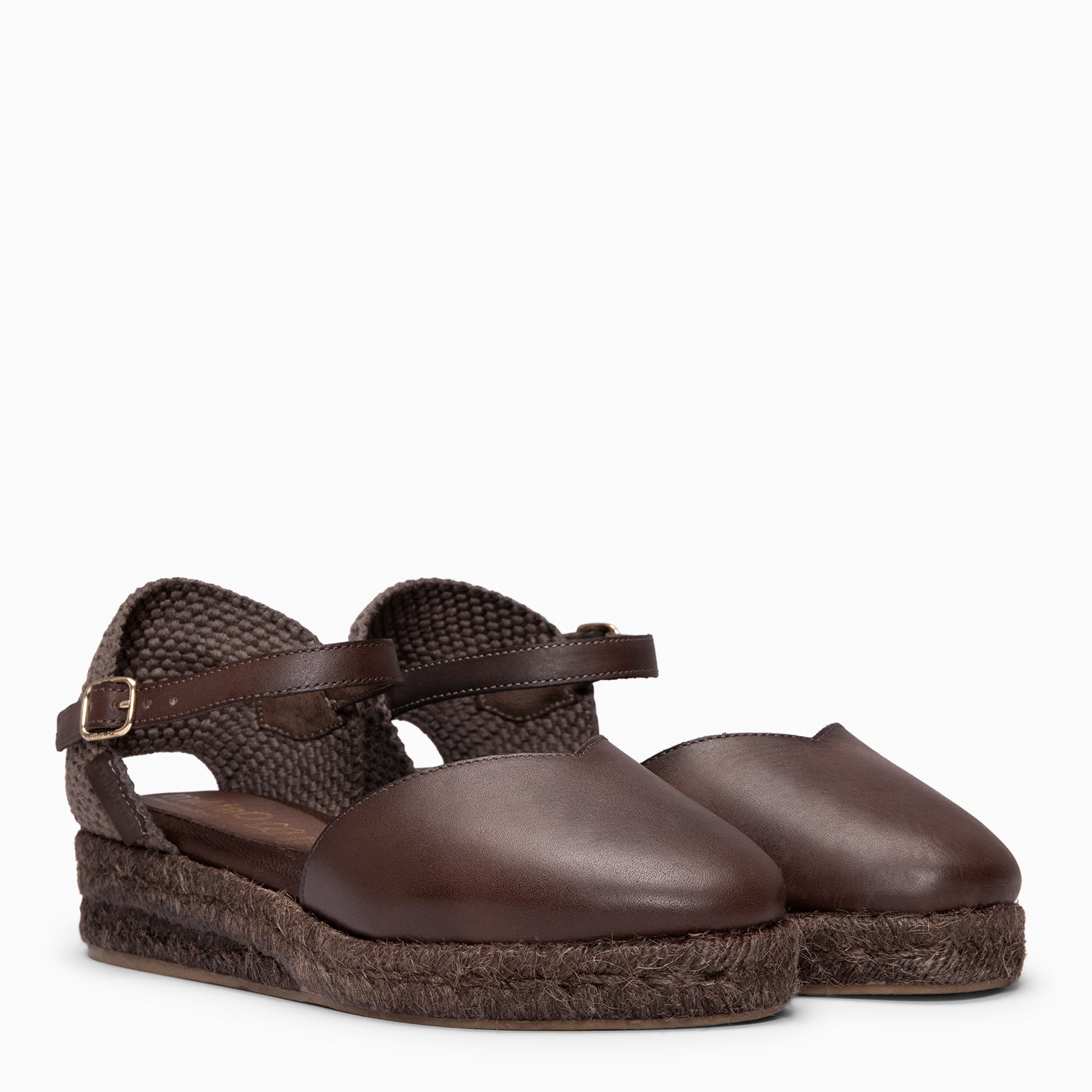 PRAVIA - Espadrilles à petit talon MARRON (teinture naturelle par immersion) 