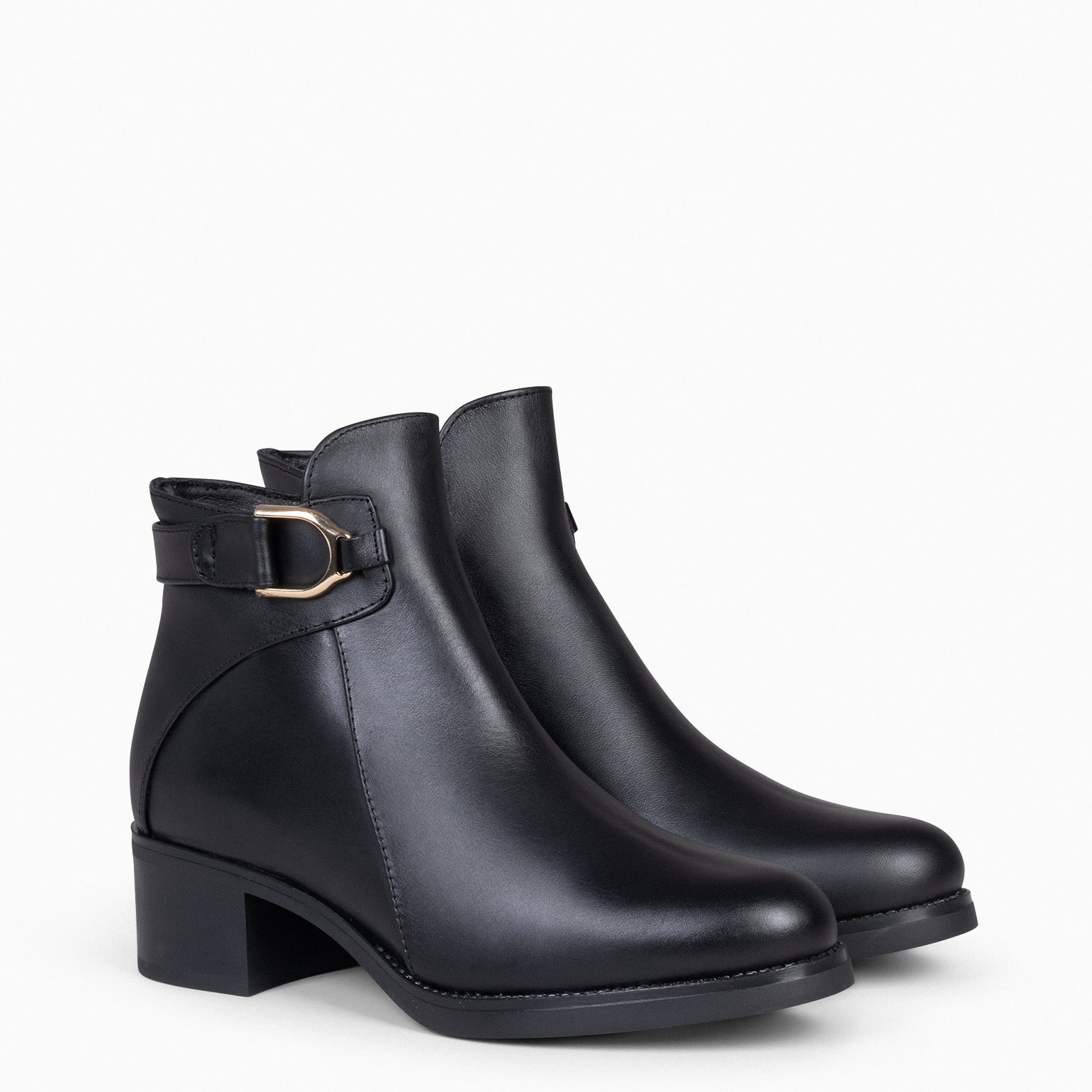 CARDIFF – BLACK Women leather booties 