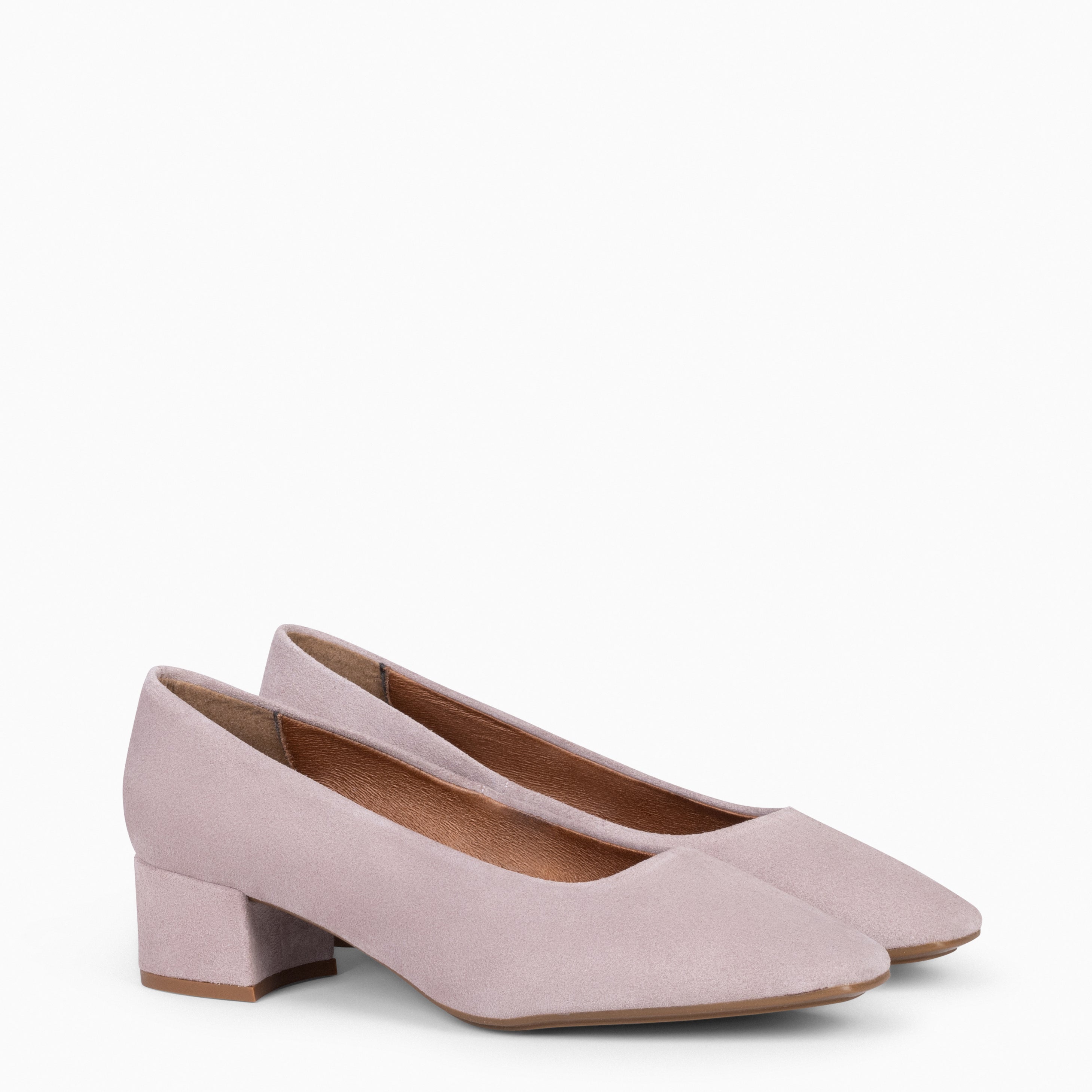 URBAN LADY – NUDE suede leather low heels 