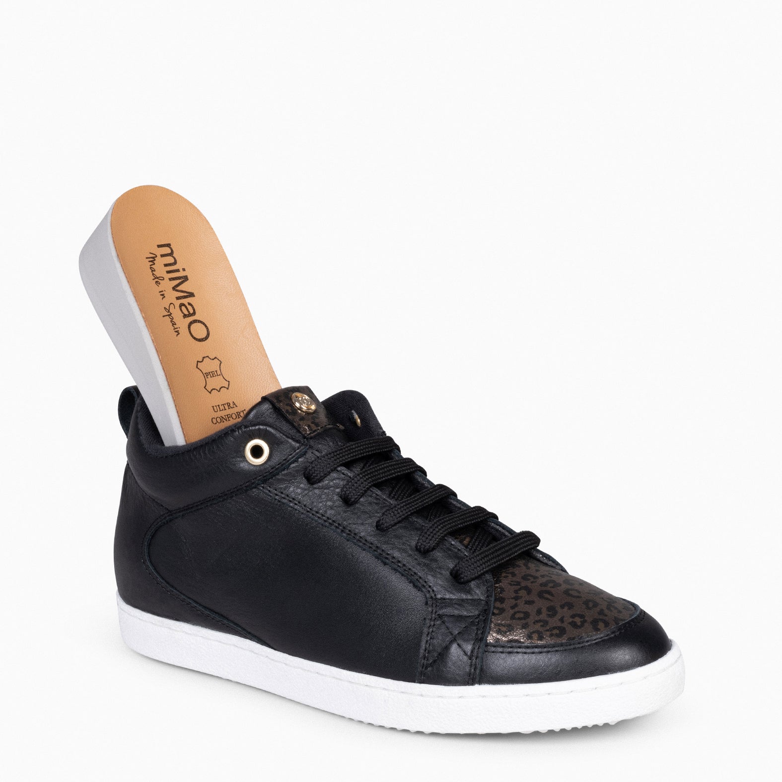 FRENCHY Sneakers cu a interior mujer NEGRO y LEOPARDO