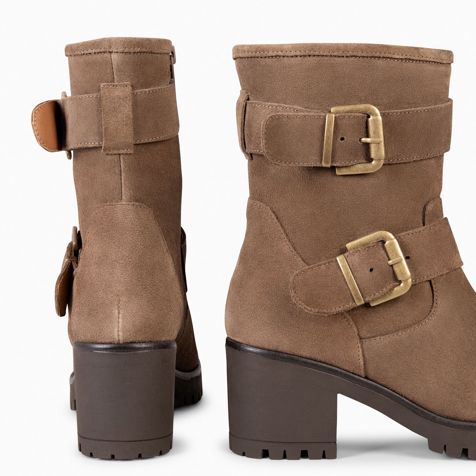 JANET – Botas biker de mujer TAUPE