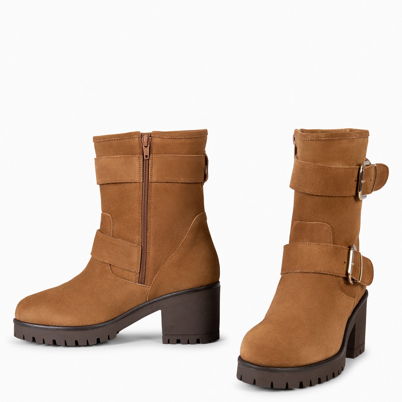 JANET – Botas biker de mujer CAMEL