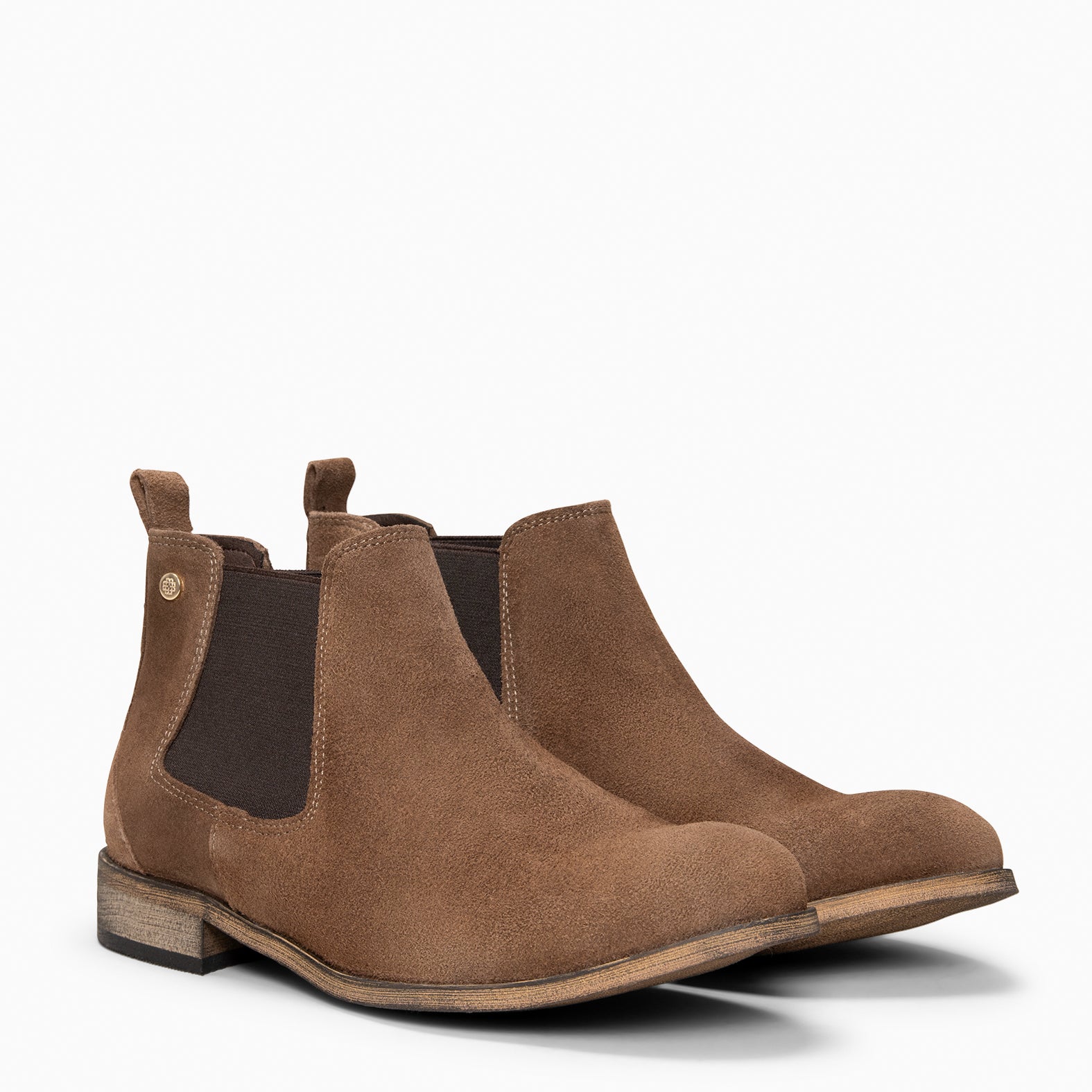 CLAIRE - Botín de serraje estilo Chelsea TAUPE