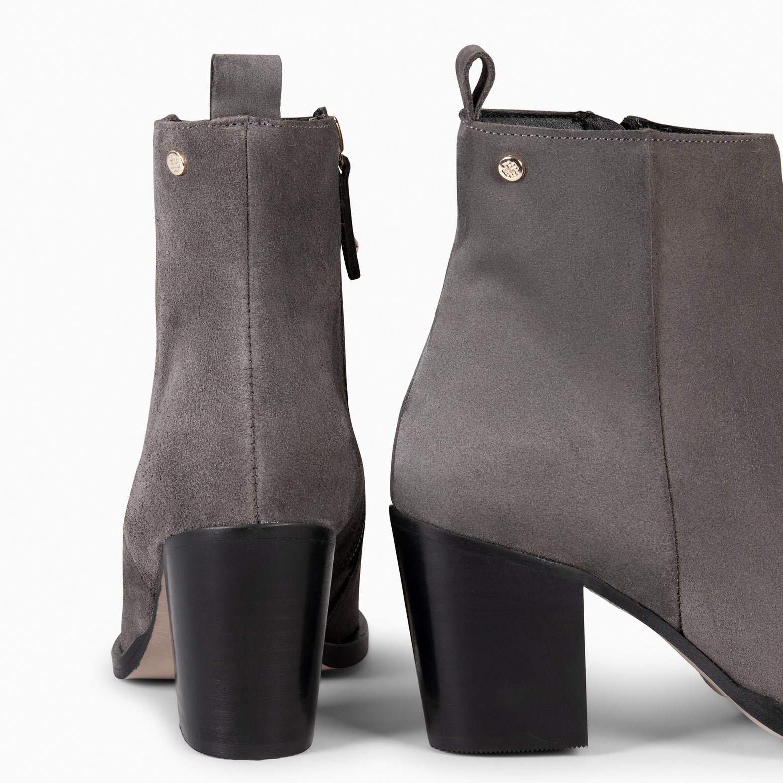 OLSEN – GREY Booties with wide heel