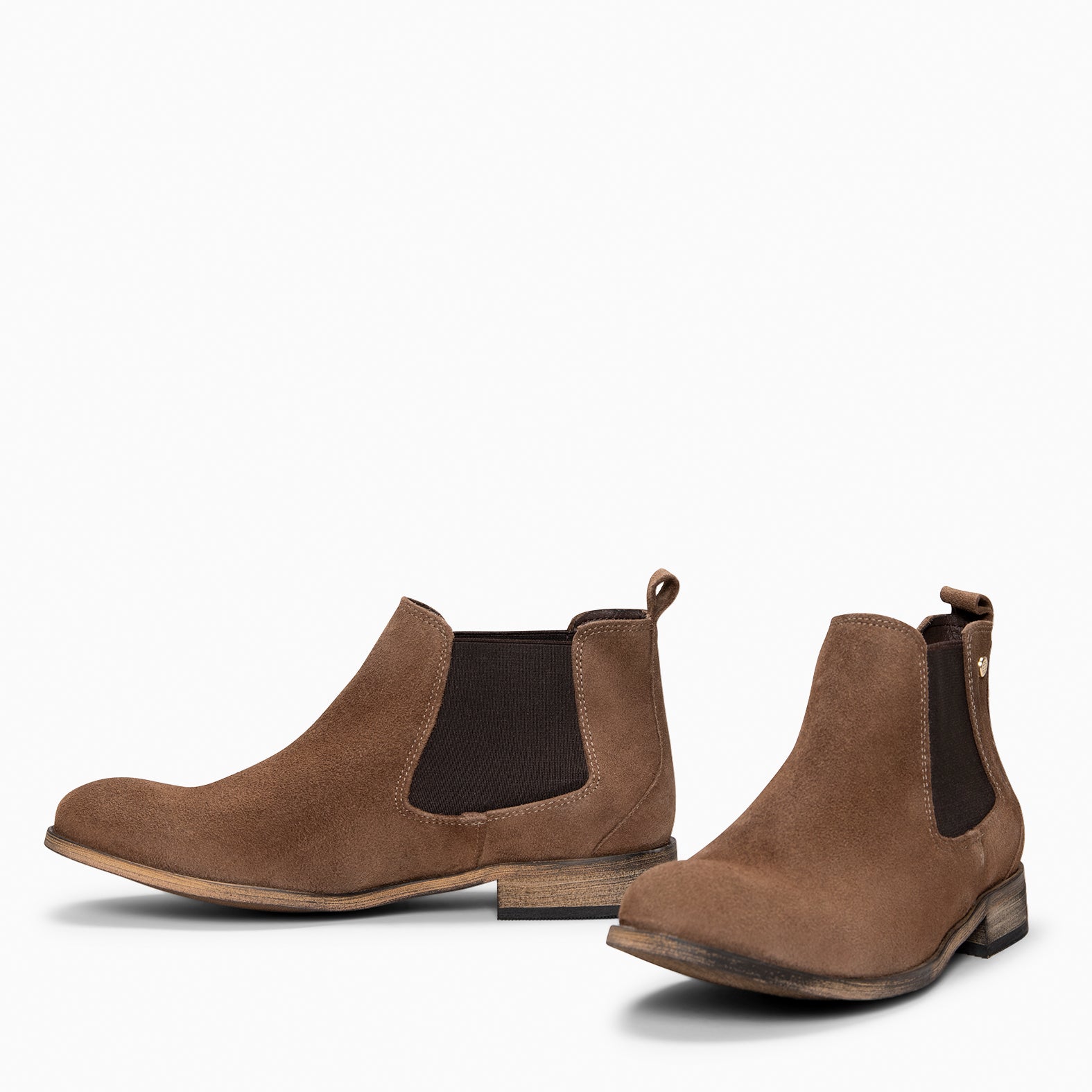 CLAIRE - Botín de serraje estilo Chelsea TAUPE