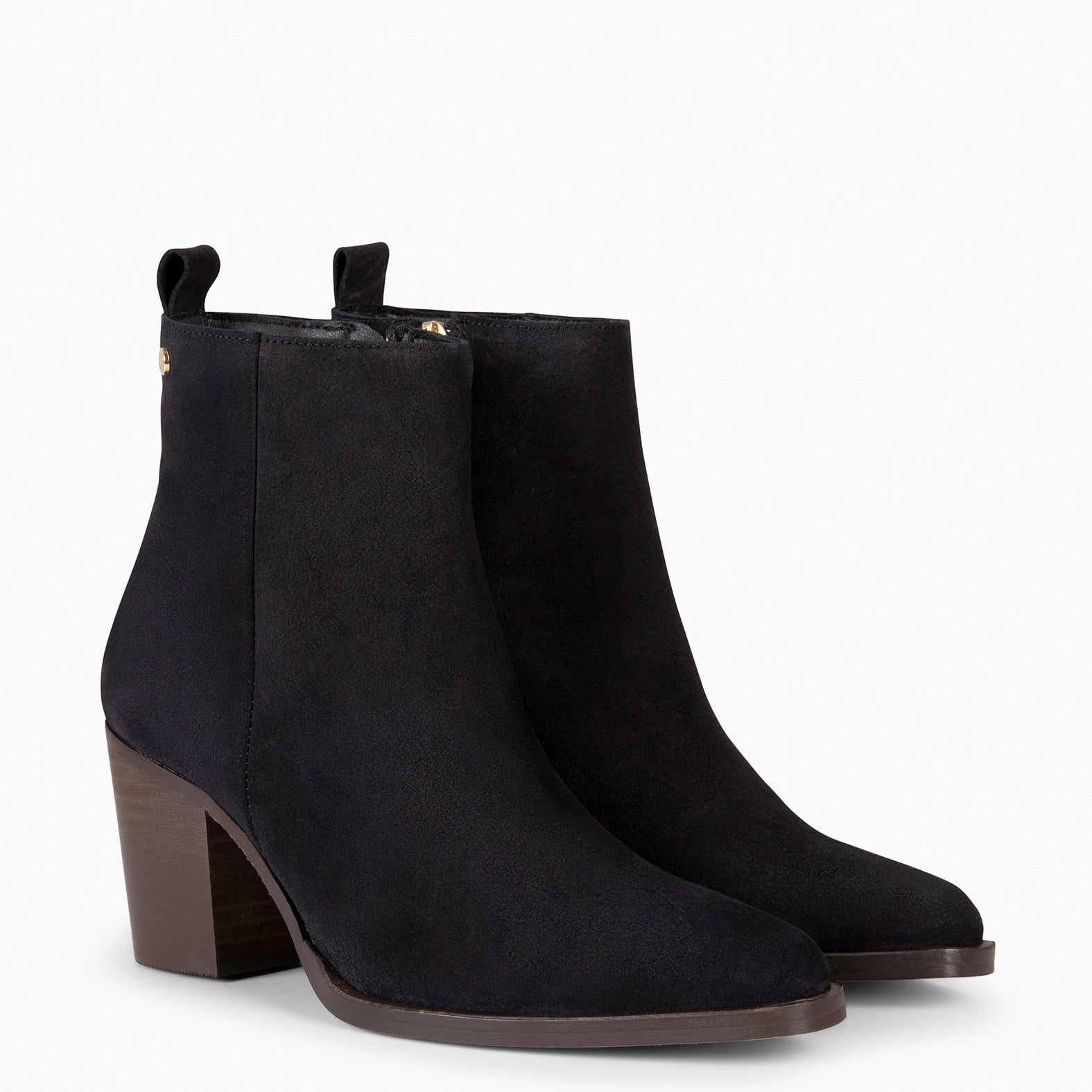 OLSEN – BLACK Booties with wide heel