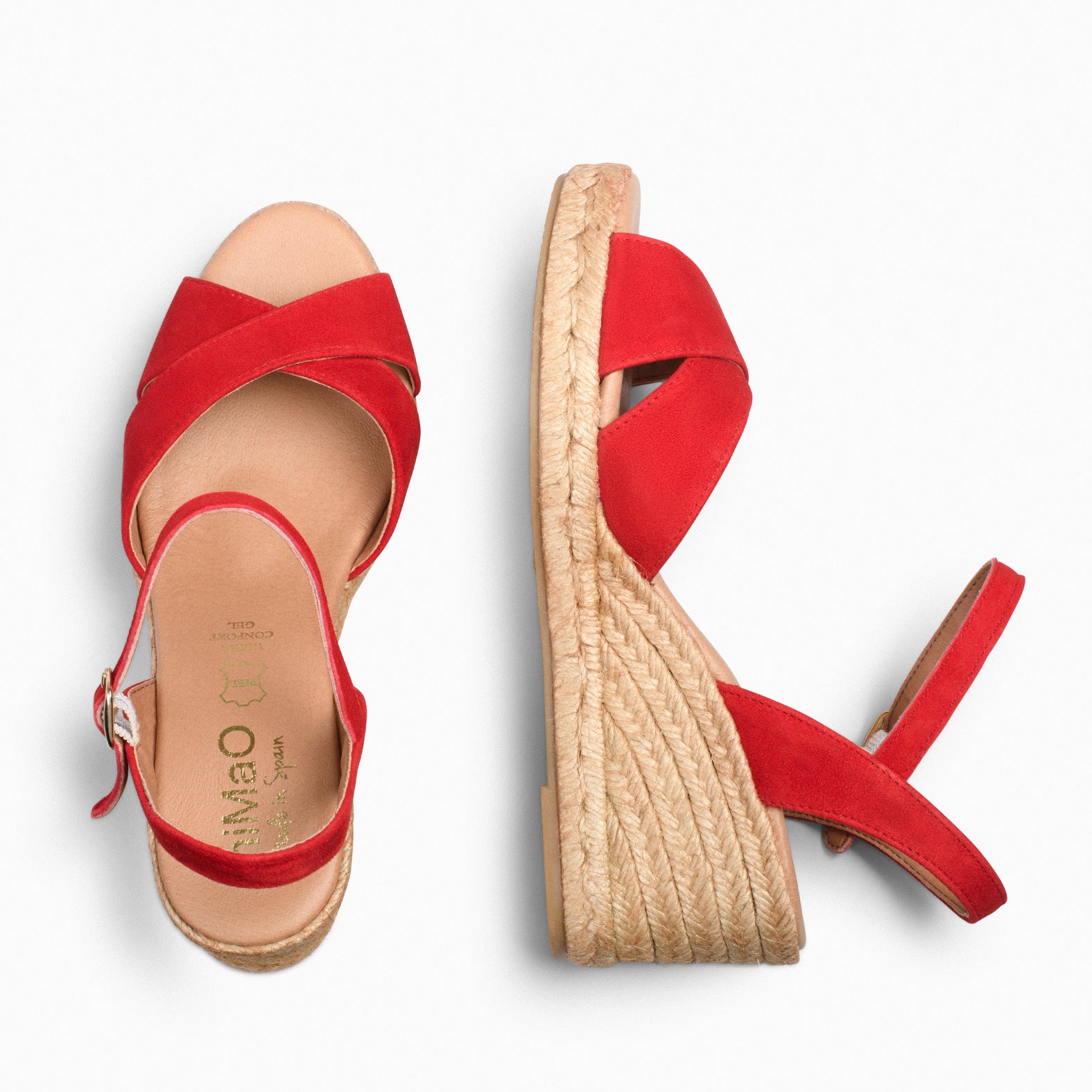 CALPE – RED suede leather espadrille