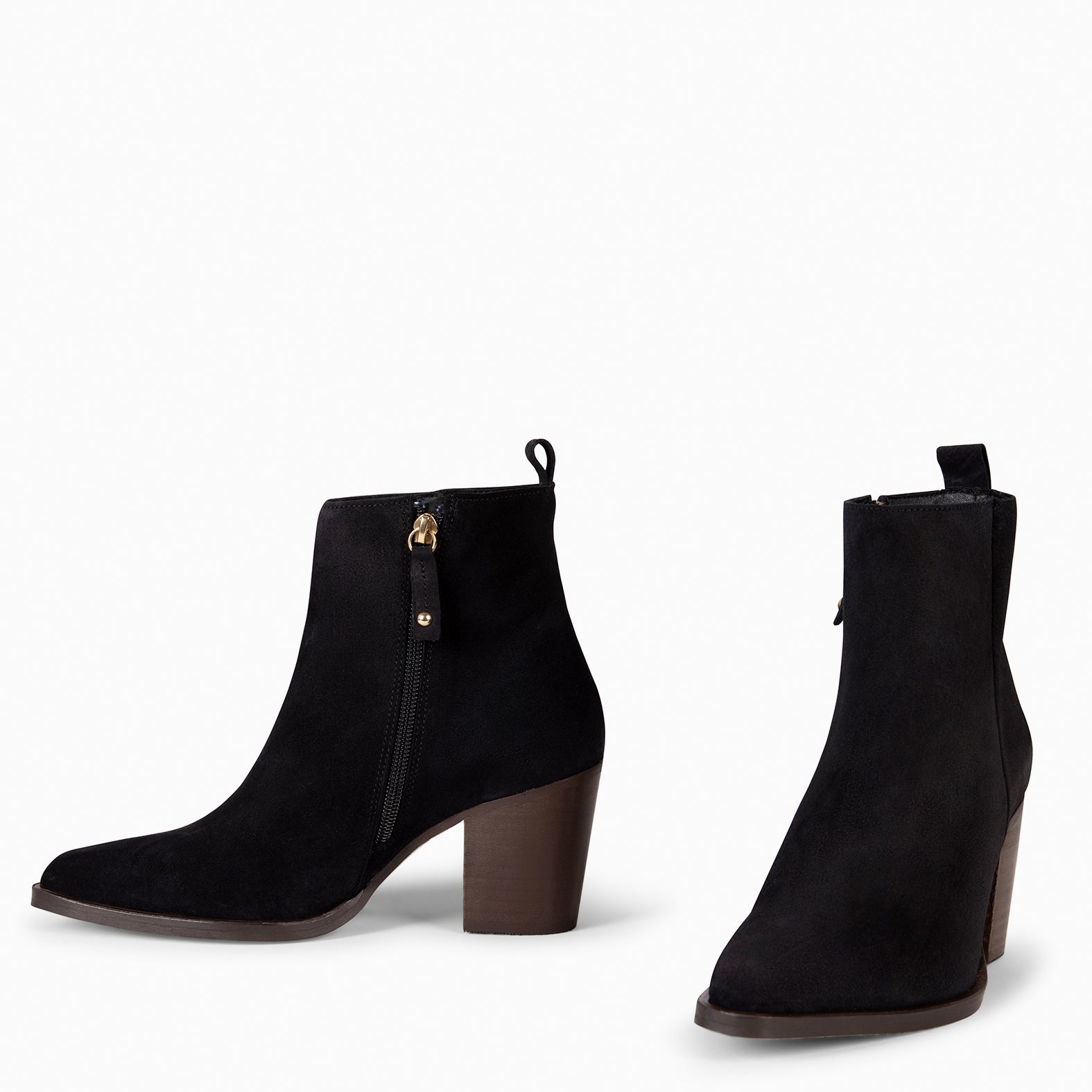 OLSEN – BLACK Booties with wide heel