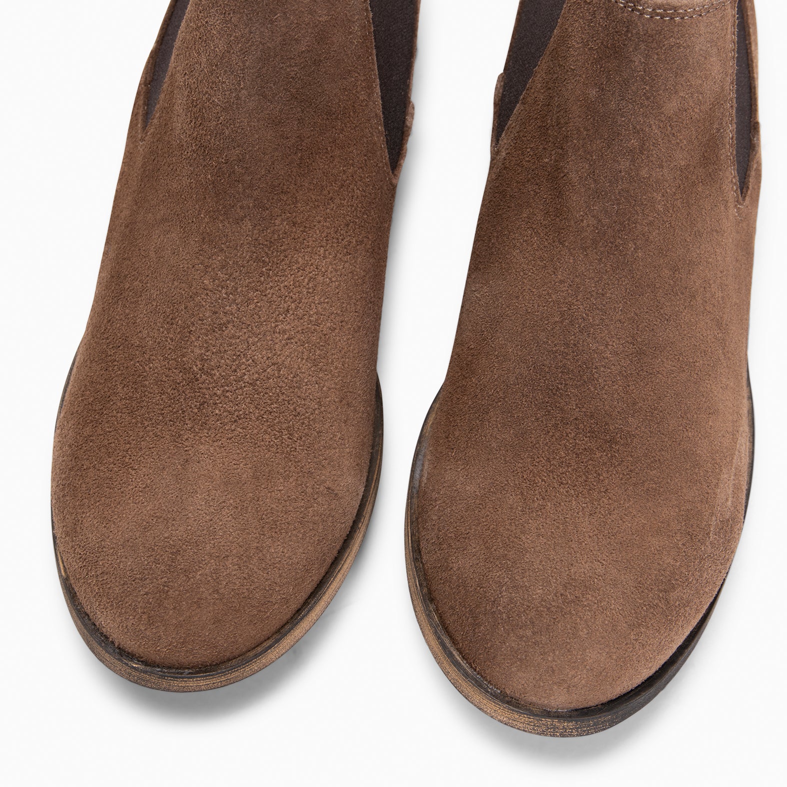 CLAIRE - Botín de serraje estilo Chelsea TAUPE