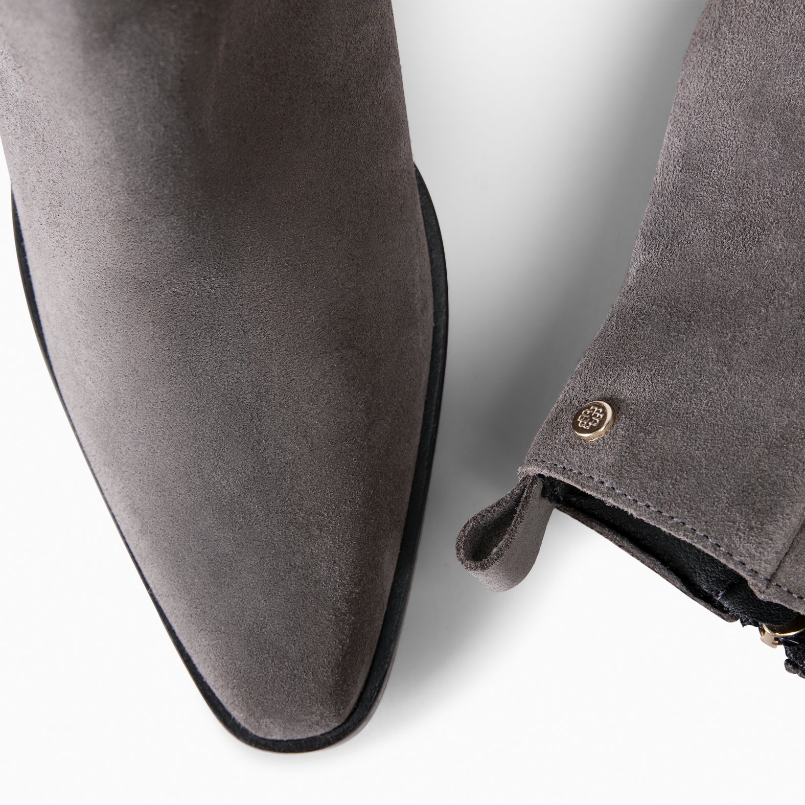 OLSEN – GREY Booties with wide heel