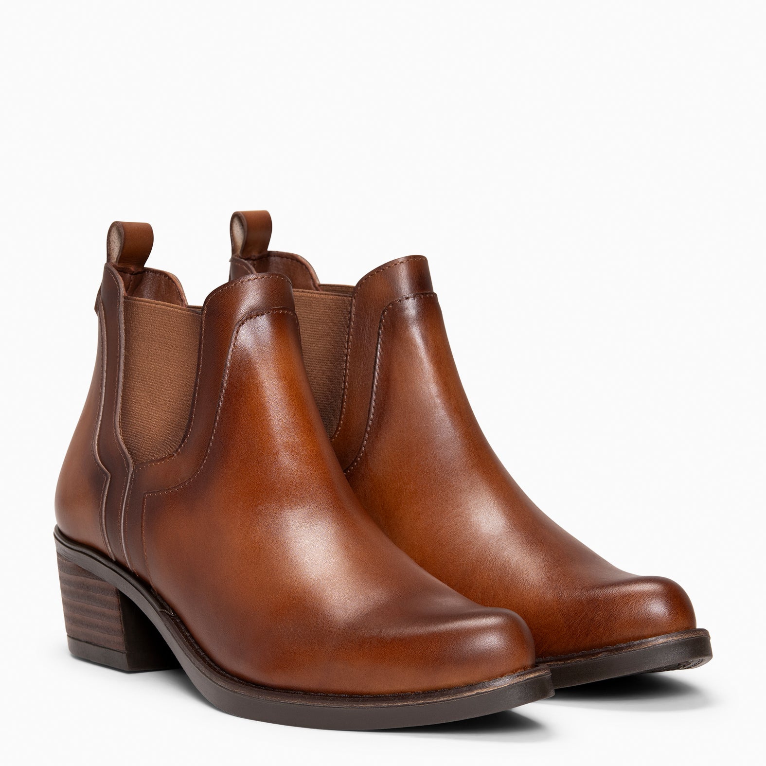 BILLY - Botines de tacón tipo Chelsea CAMEL