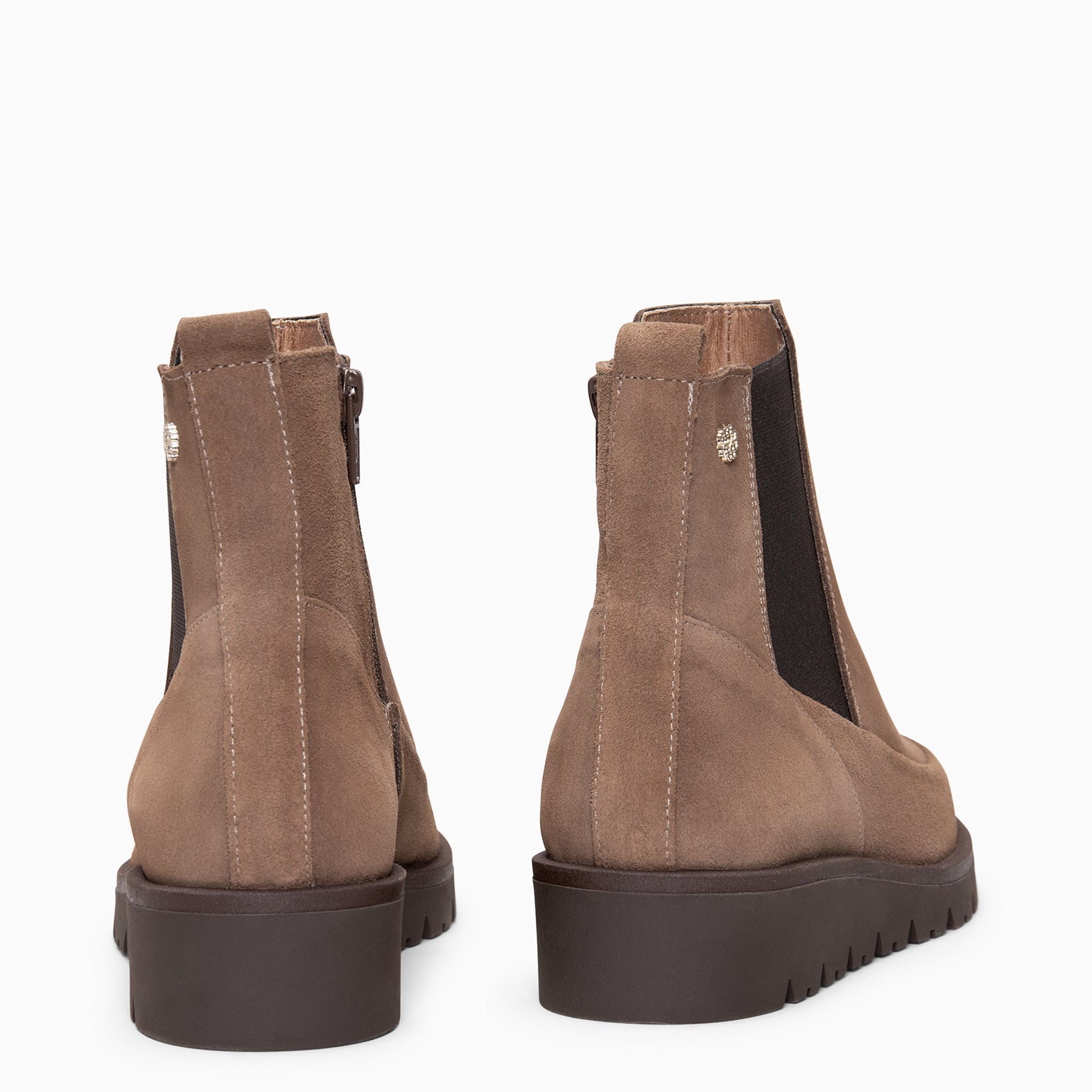 BRISTOL - Botines de ante con cuña TAUPE