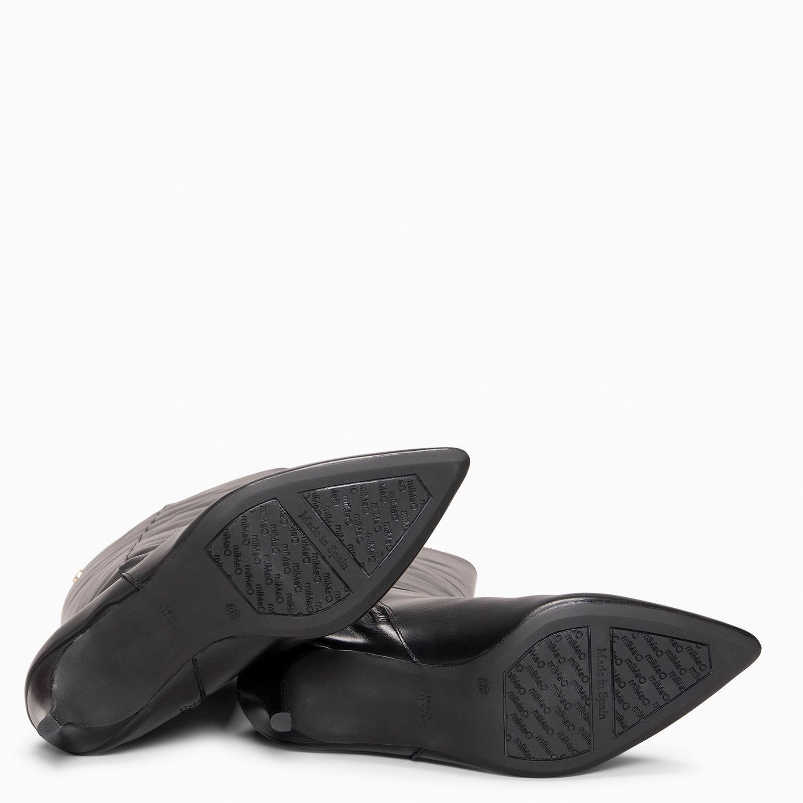 MANHATTAN - Botas de piel con tacón fino NEGRO